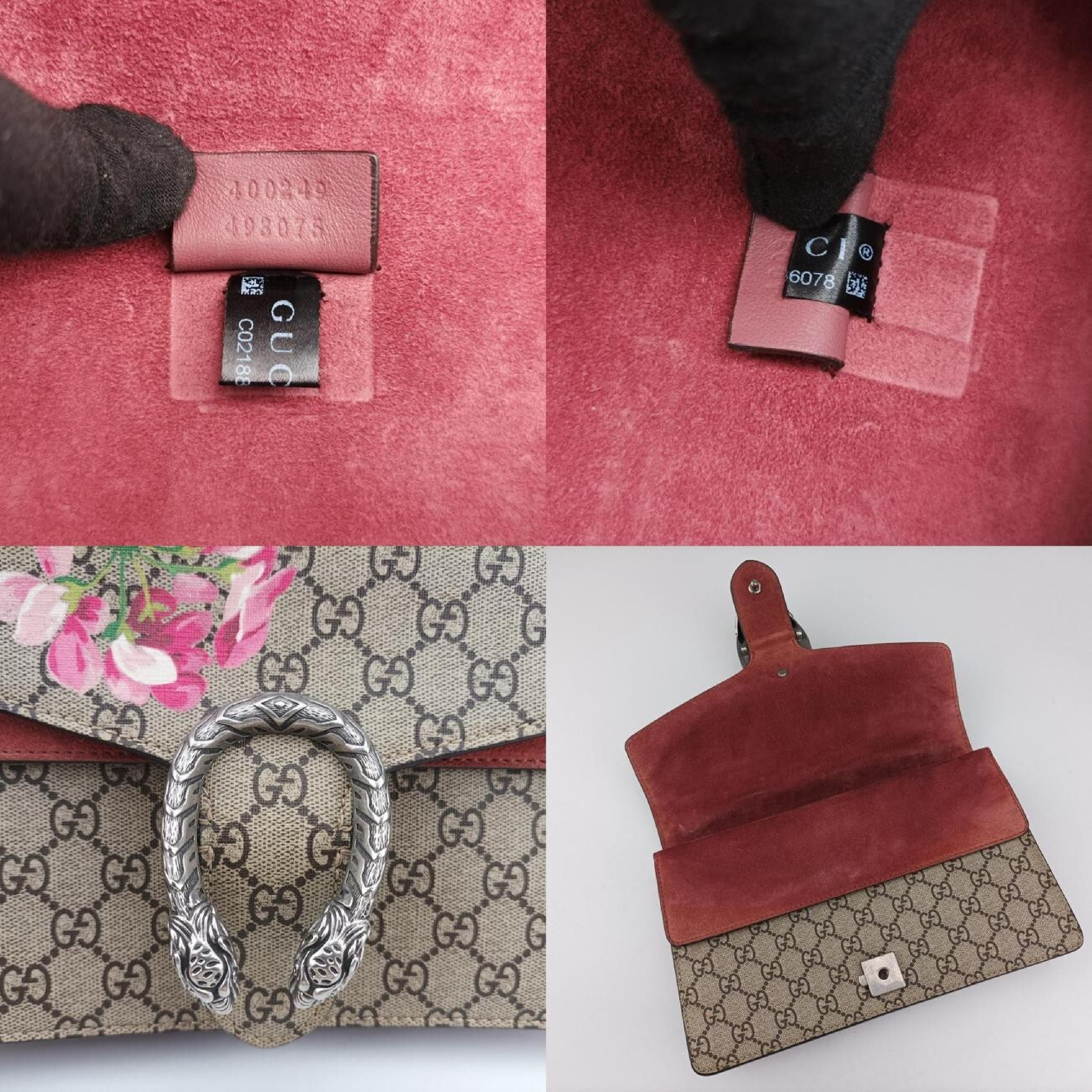 Dionysus Shoulder Bag, Beige x Red x Multi, PVC Coated Canvas x Suede, 400249 C01886078 — view 8