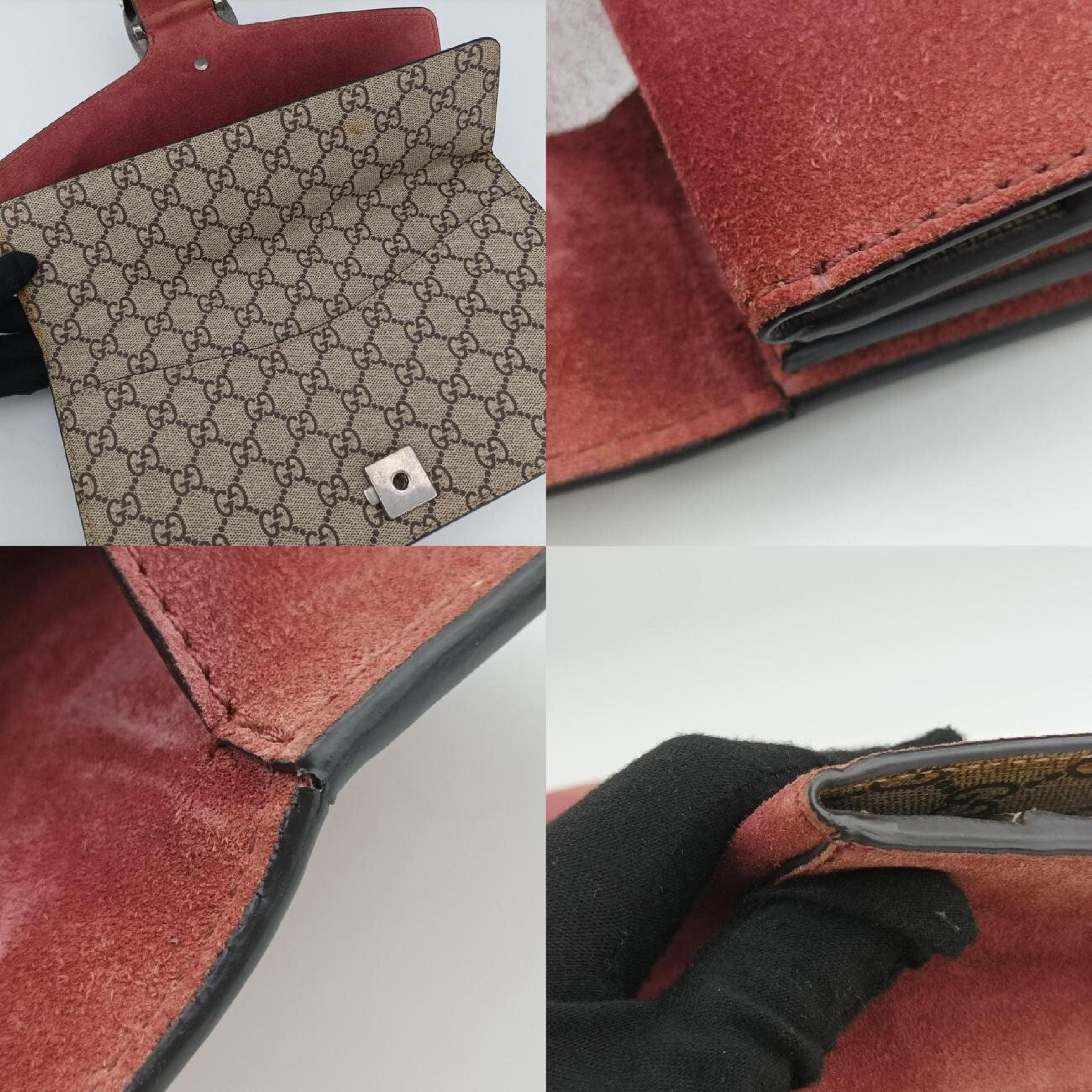 Dionysus Shoulder Bag, Beige x Red x Multi, PVC Coated Canvas x Suede, 400249 C01886078 — view 9