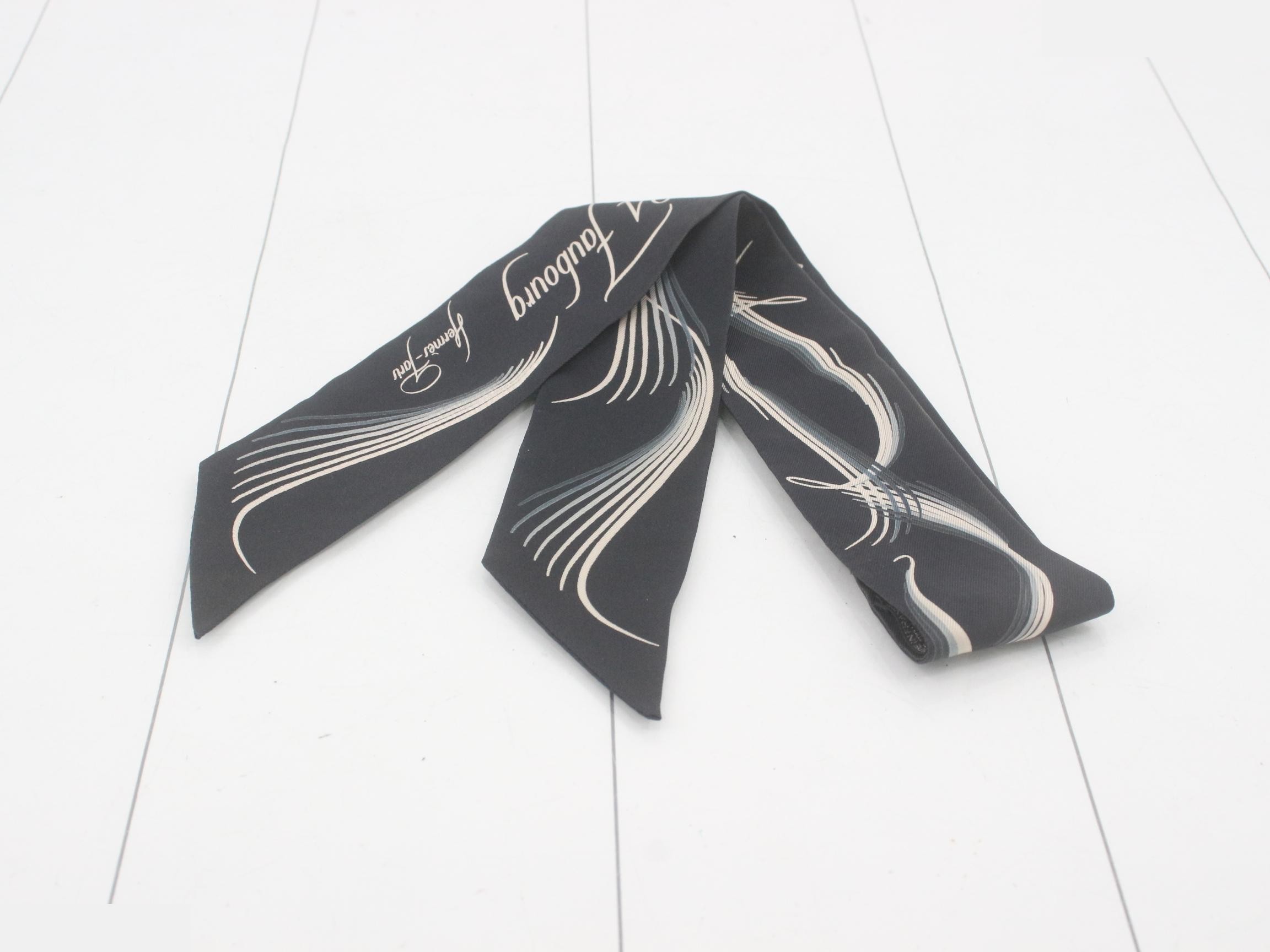 Twilly 24 FAUBOURG Scarf, Silk, Black x Beige — view 2