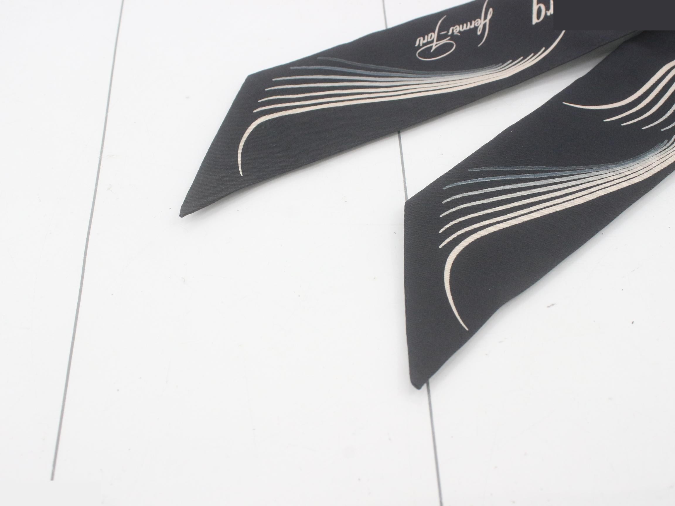 Twilly 24 FAUBOURG Scarf, Silk, Black x Beige — view 3