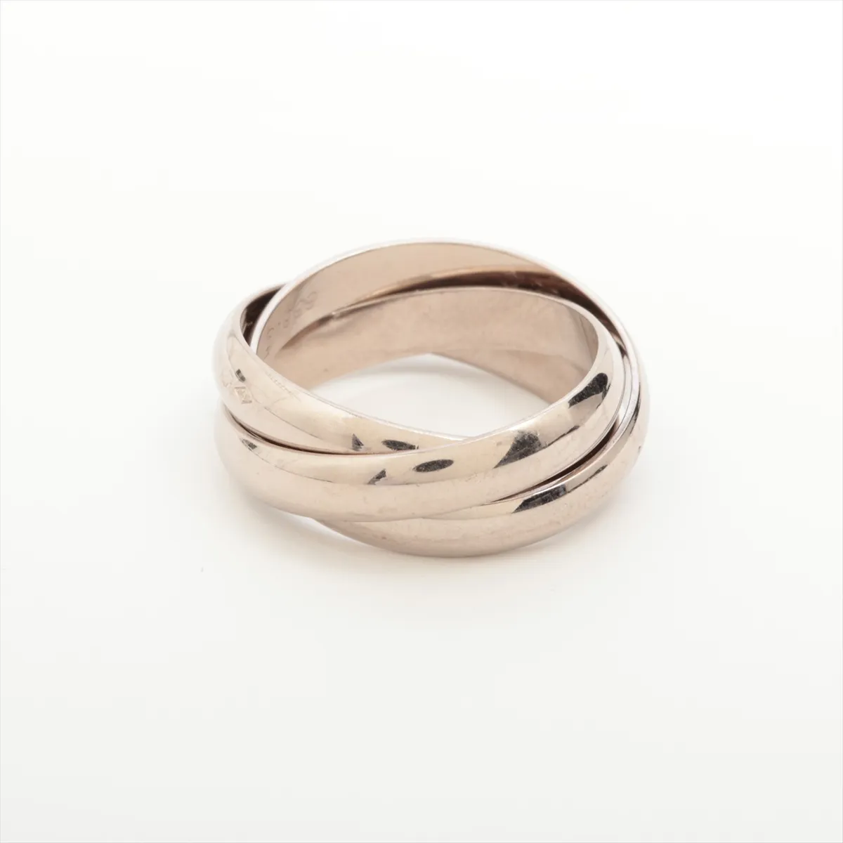 Trinity Ring 750(WG) 8.6g 52 O2644T Indentation Waxed Hallmark Some double striking — view 2