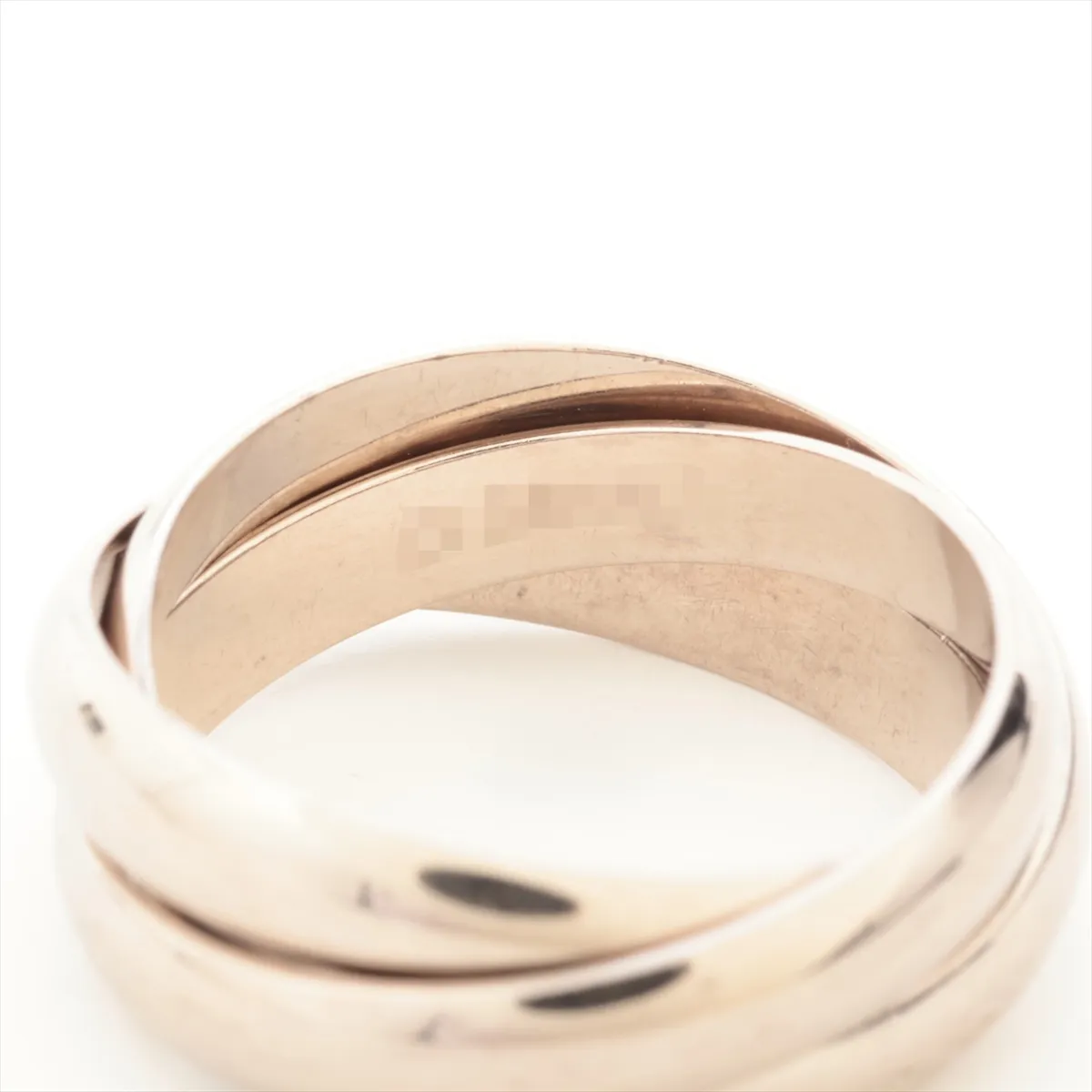 Trinity Ring 750(WG) 8.6g 52 O2644T Indentation Waxed Hallmark Some double striking — view 5