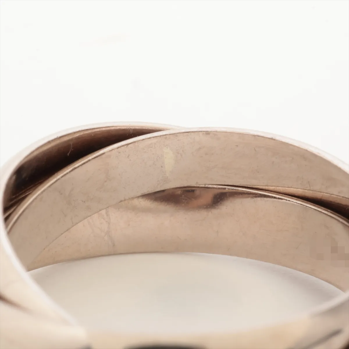 Trinity Ring 750(WG) 8.6g 52 O2644T Indentation Waxed Hallmark Some double striking — view 6