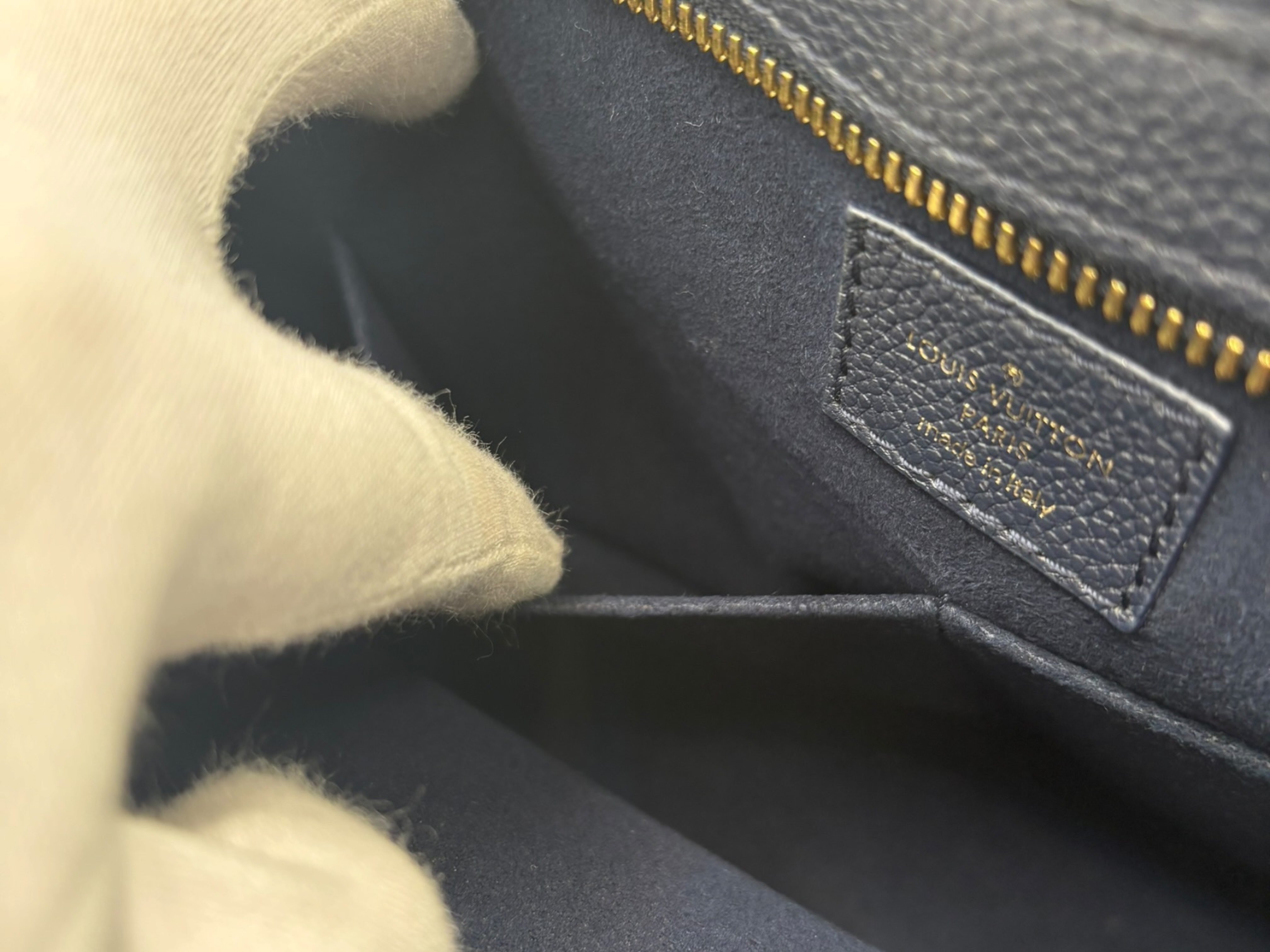 Monogram Popincourt MM Leather Handbag (Navy) — view 11