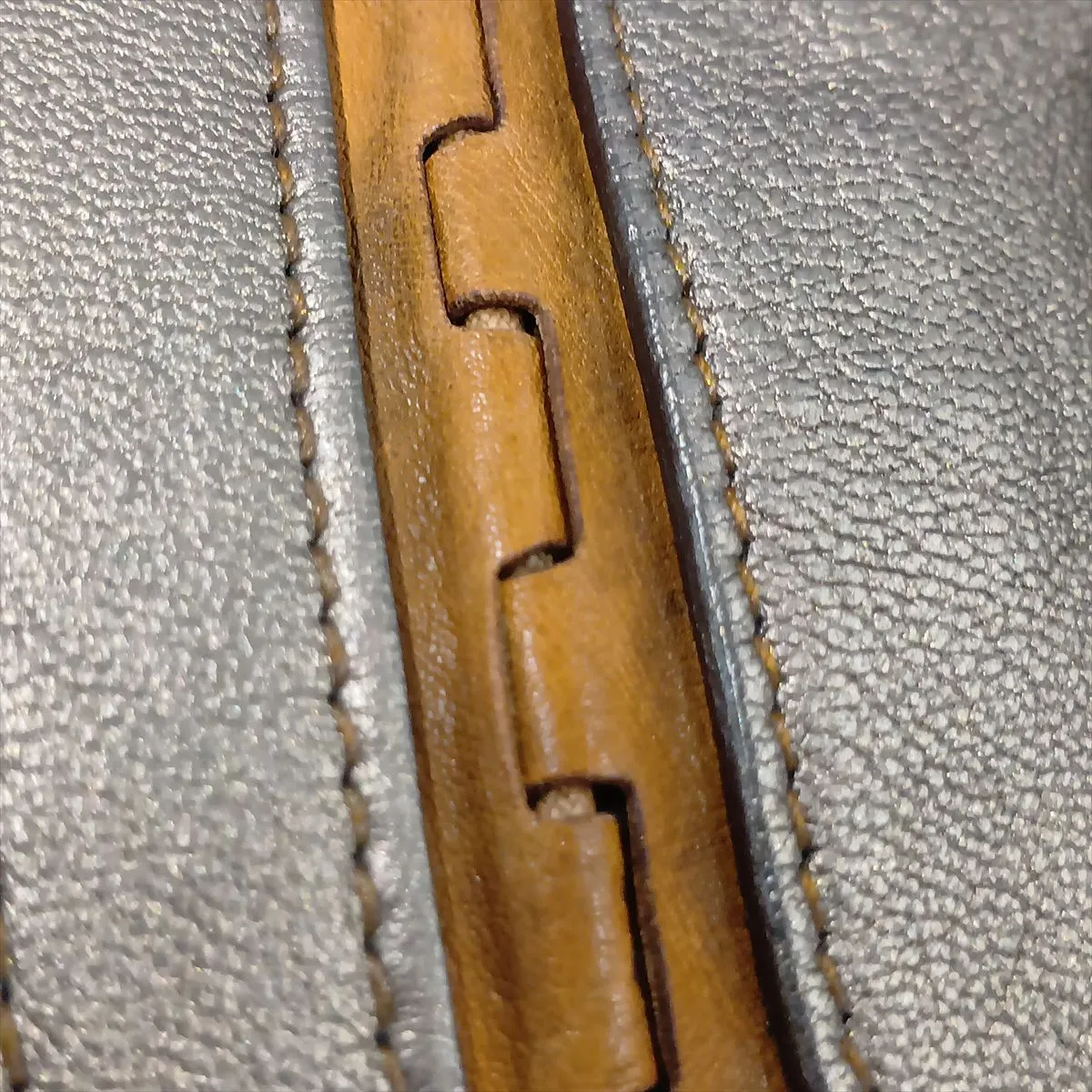 Gaucho Leather Shoulder Bag, Gold — view 12