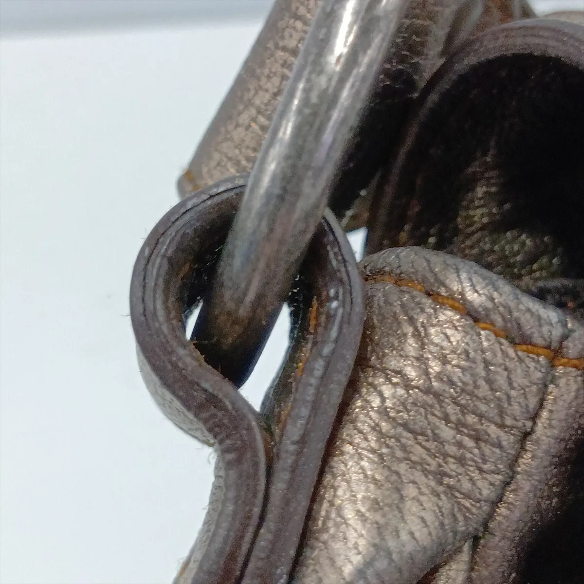 Gaucho Leather Shoulder Bag, Gold — view 13