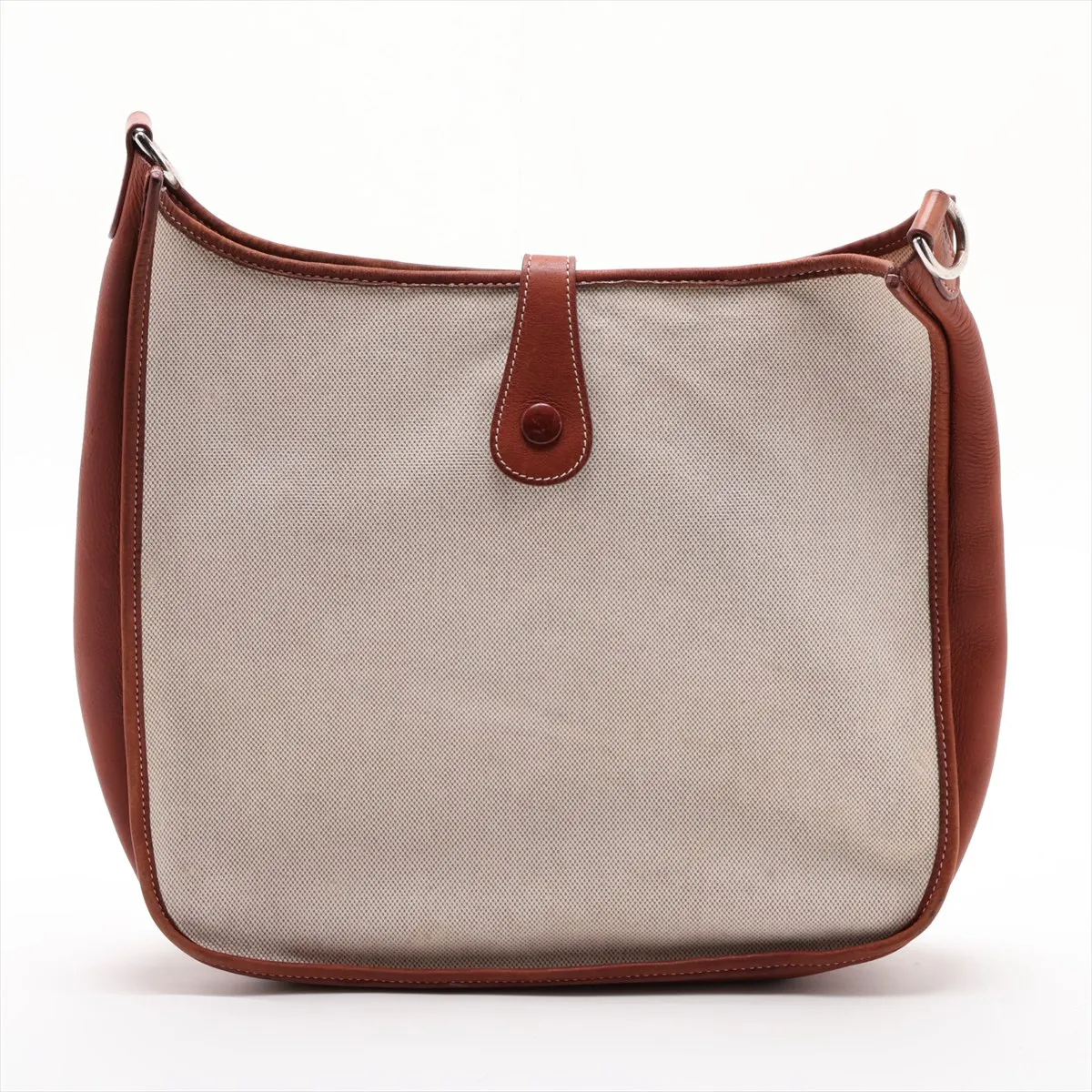 Evelyne 1 33 GM Toile H x Leather Beige x Brown Silver Hardware E:2001 — view 2