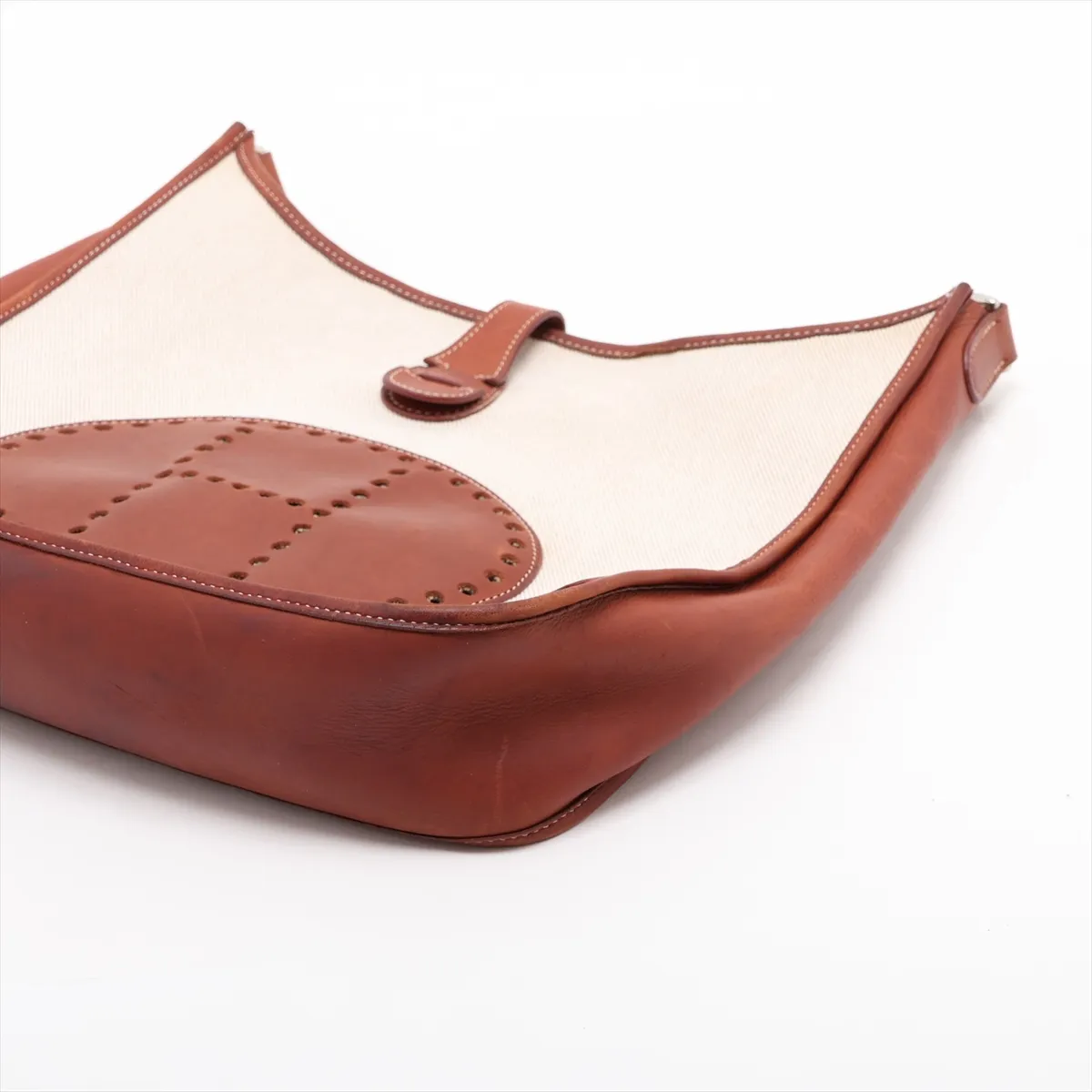 Evelyne 1 33 GM Toile H x Leather Beige x Brown Silver Hardware E:2001 — view 3
