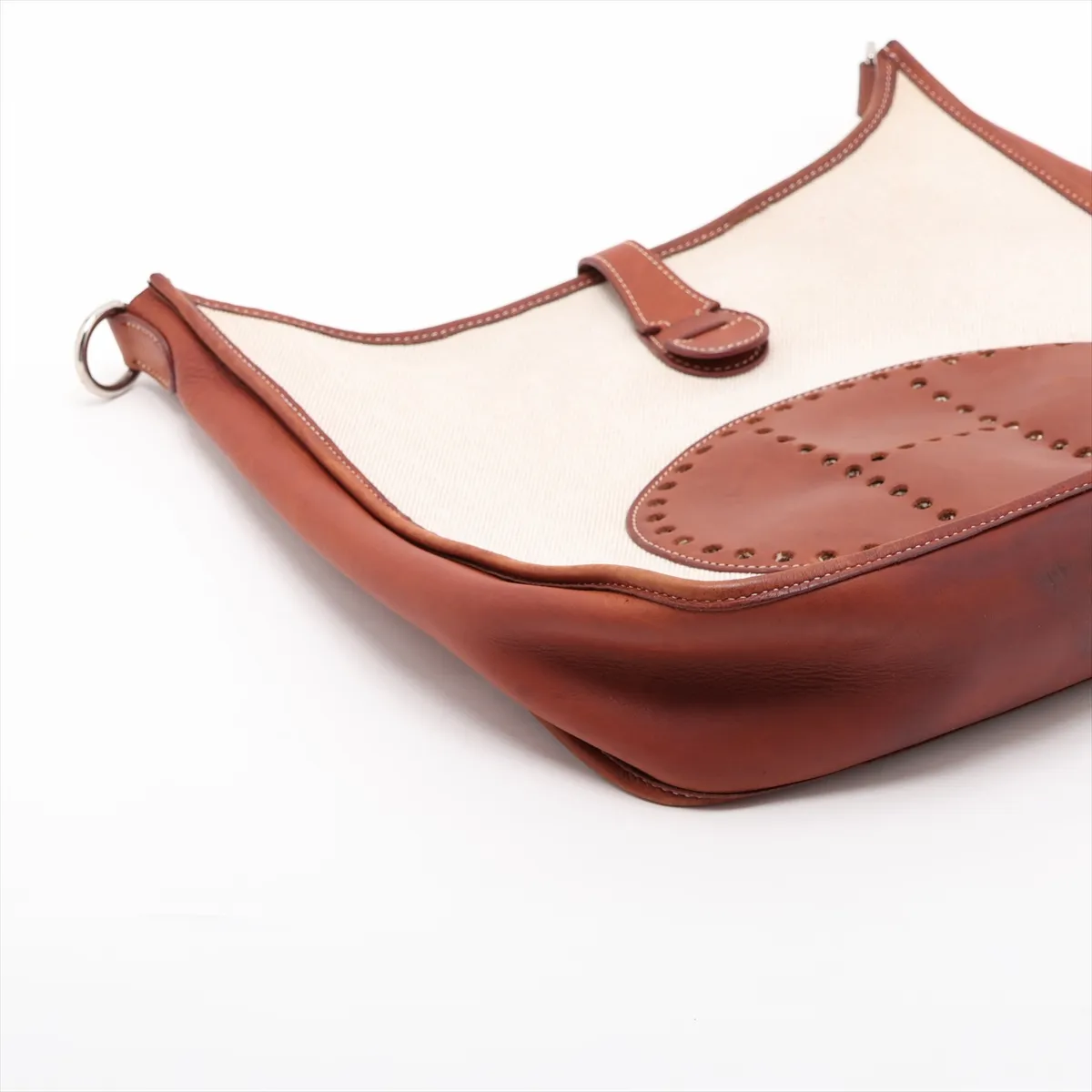 Evelyne 1 33 GM Toile H x Leather Beige x Brown Silver Hardware E:2001 — view 4