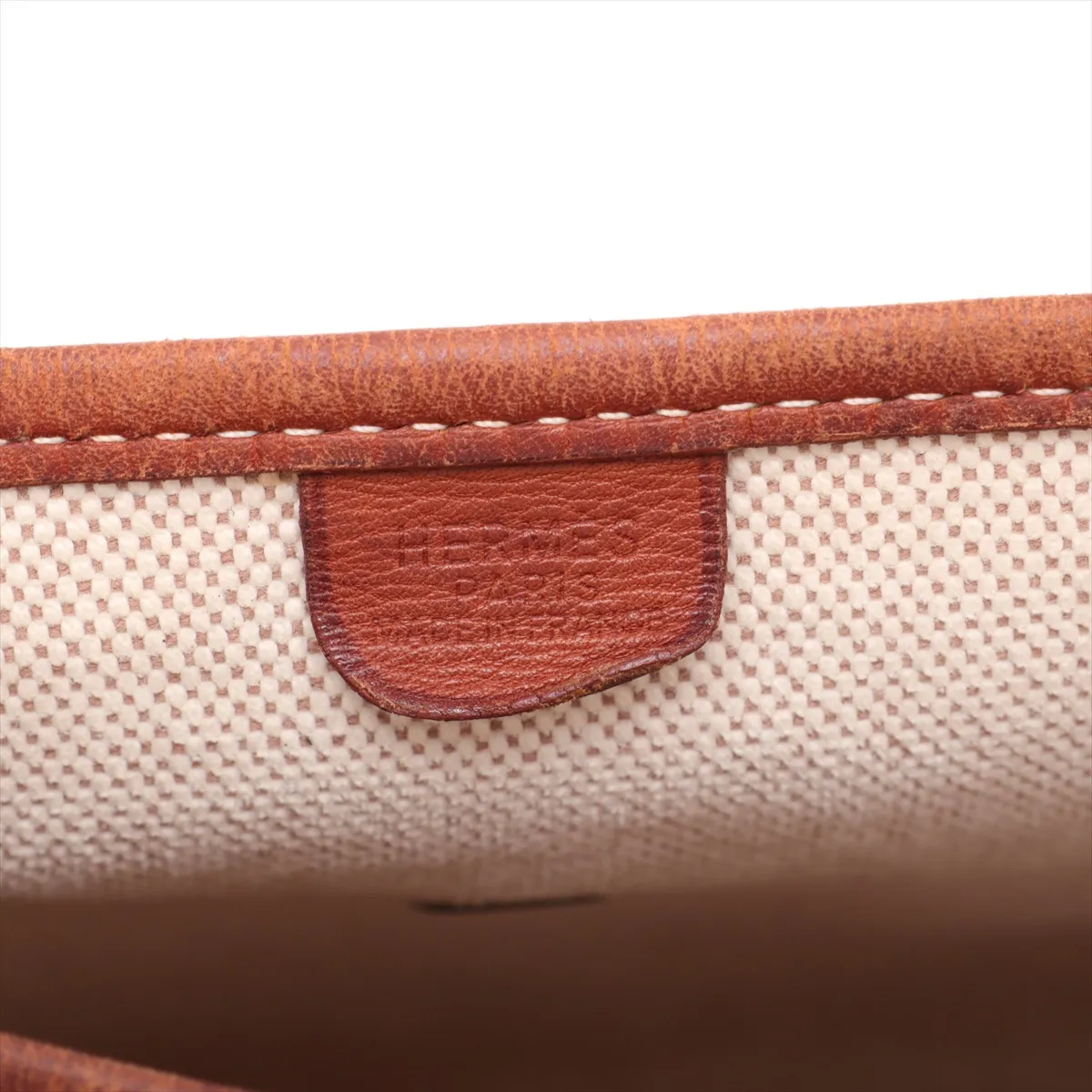 Evelyne 1 33 GM Toile H x Leather Beige x Brown Silver Hardware E:2001 — view 7