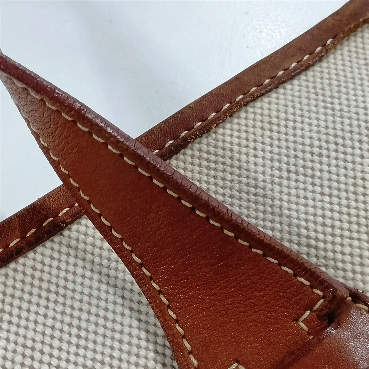 Evelyne 1 33 GM Toile H x Leather Beige x Brown Silver Hardware E:2001 — view 9