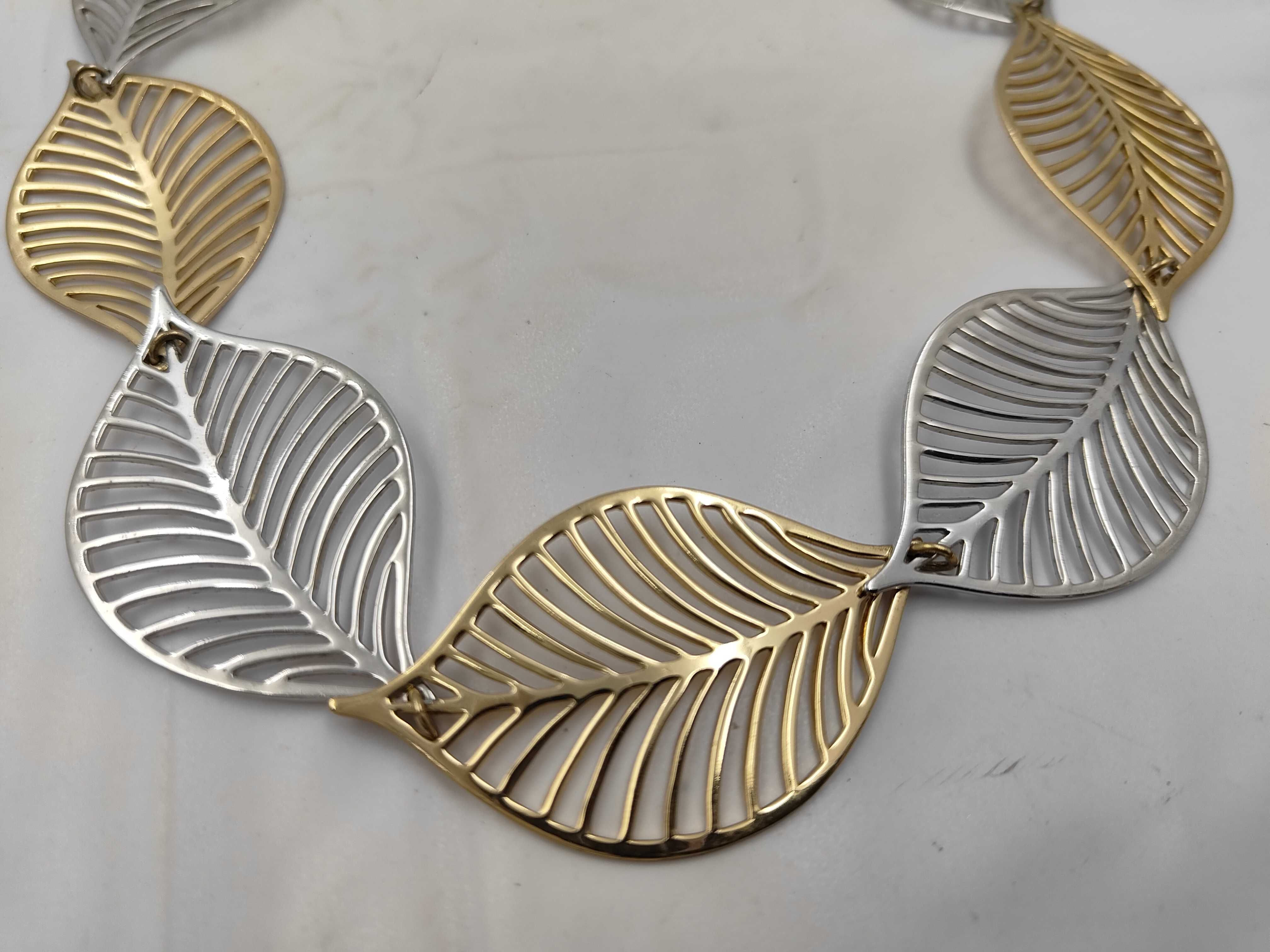 Leaf Necklace, Gold and Silver — view 2