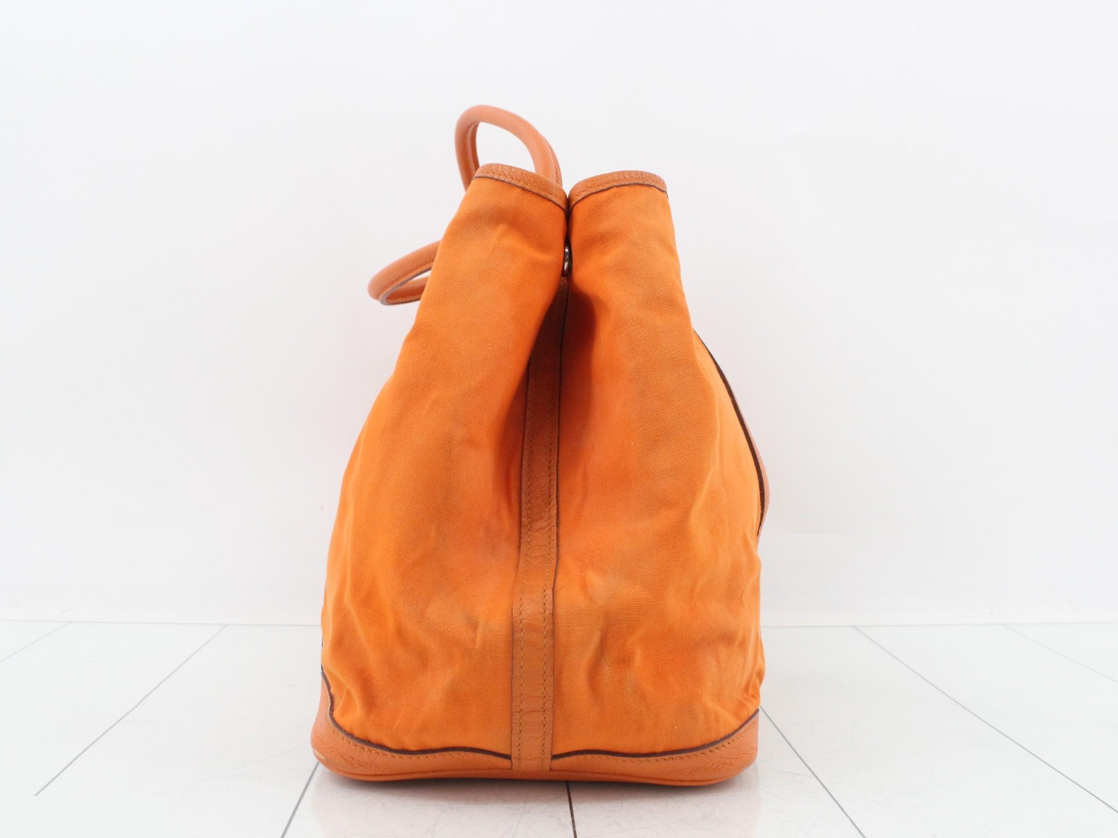 Garden Party PM Tote Bag, Toile H, Orange, with "P" stamp. — view 4
