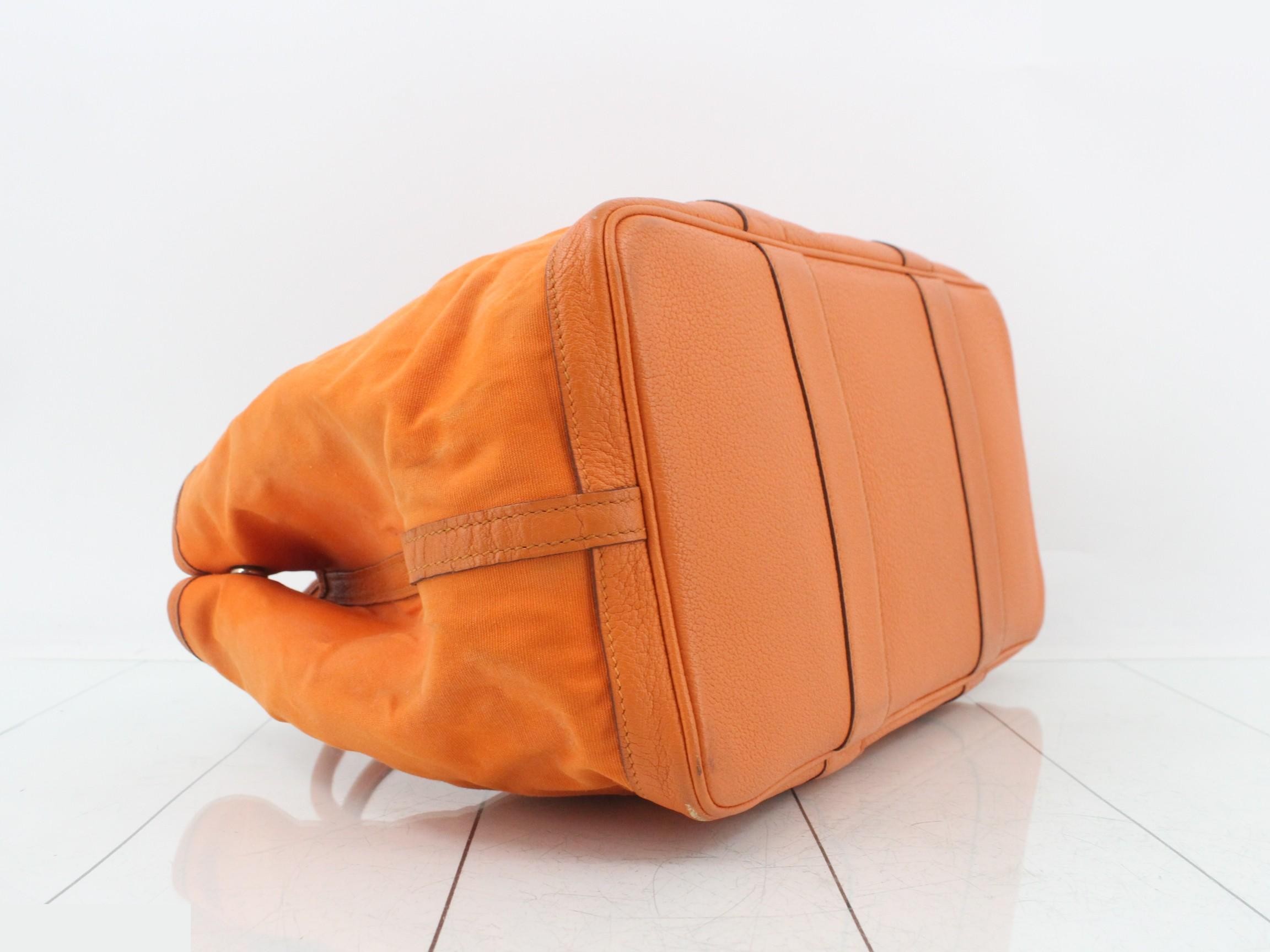 Garden Party PM Tote Bag, Toile H, Orange, with "P" stamp. — view 5