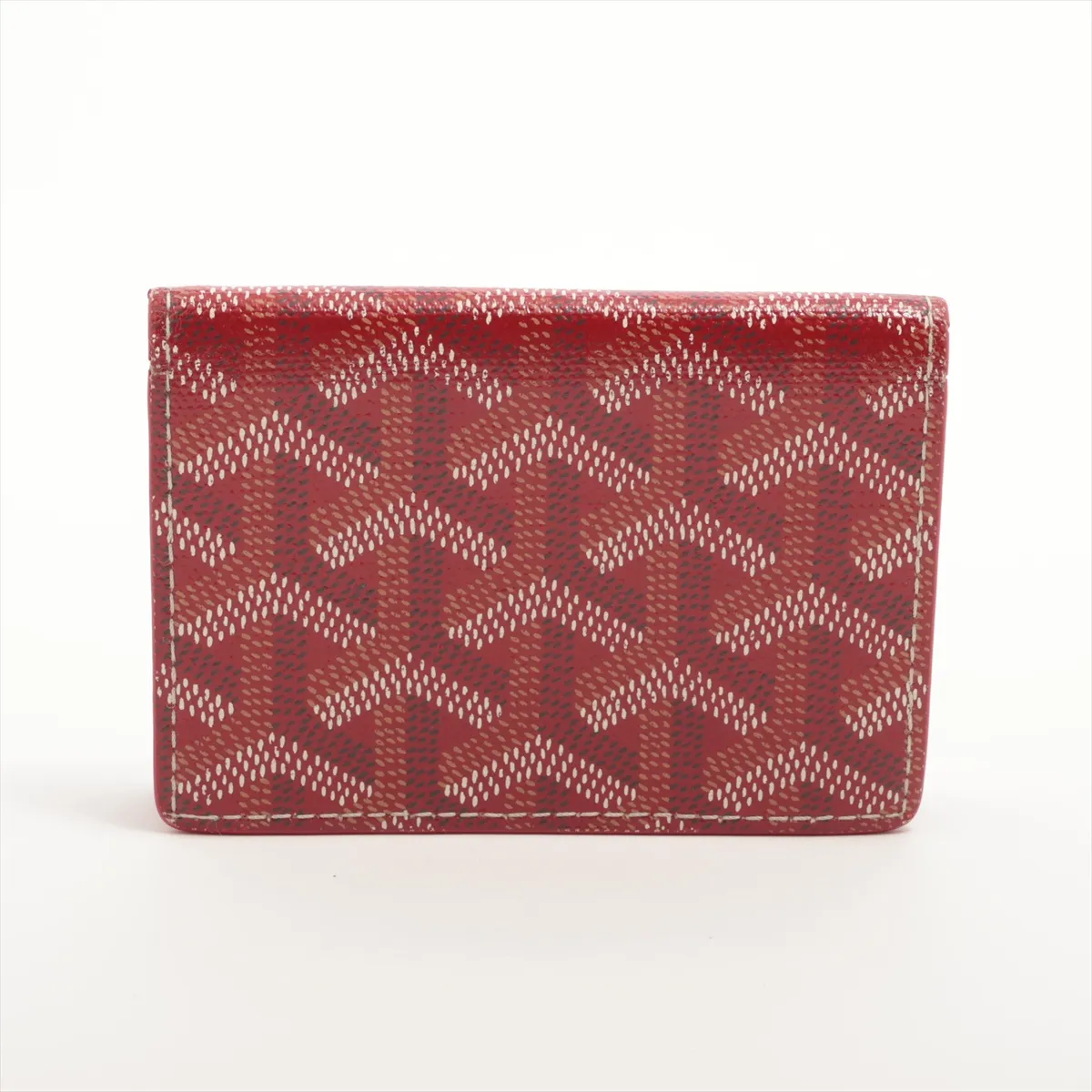 Calligraphy Leather Card Case Red — view 2