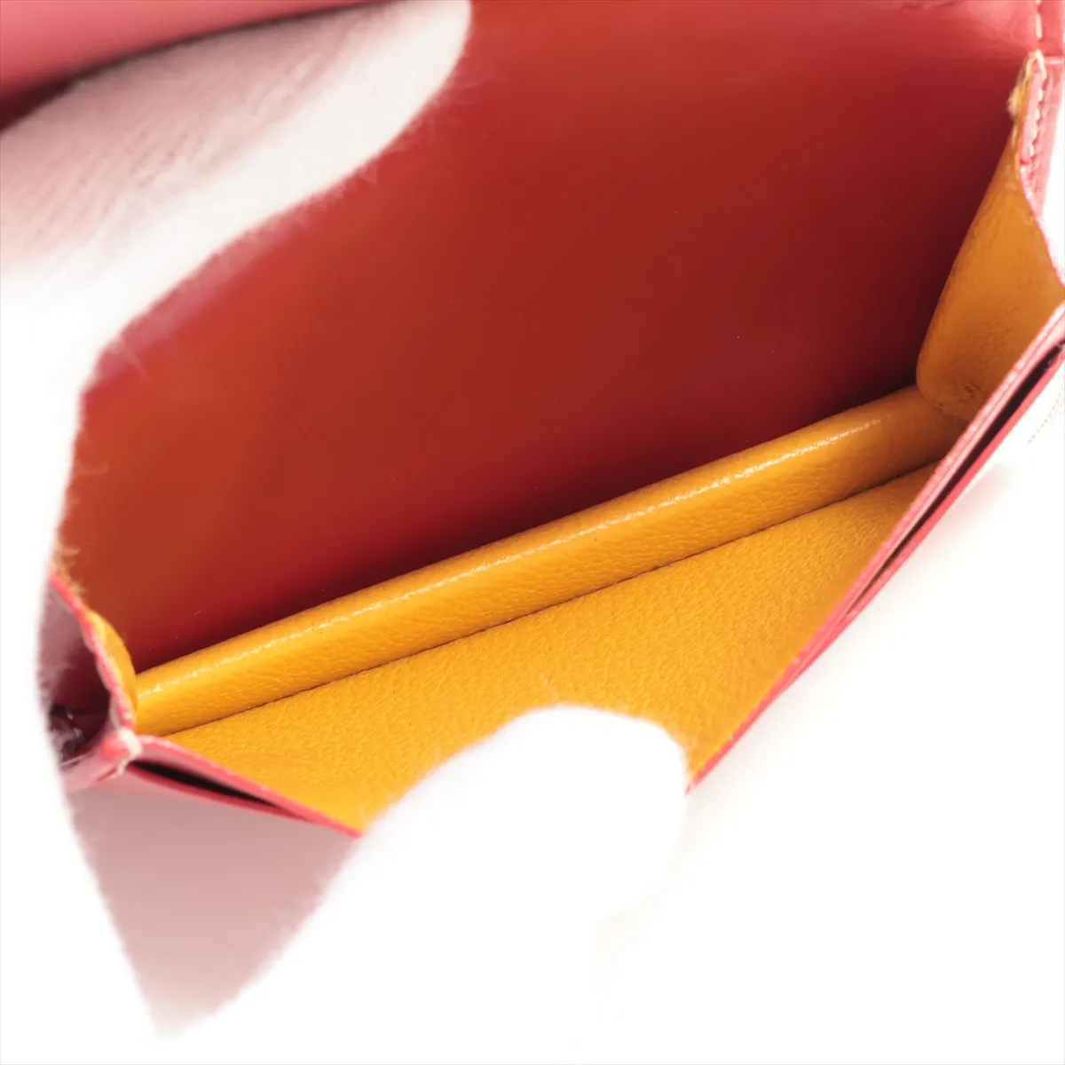 Calligraphy Leather Card Case Red — view 4