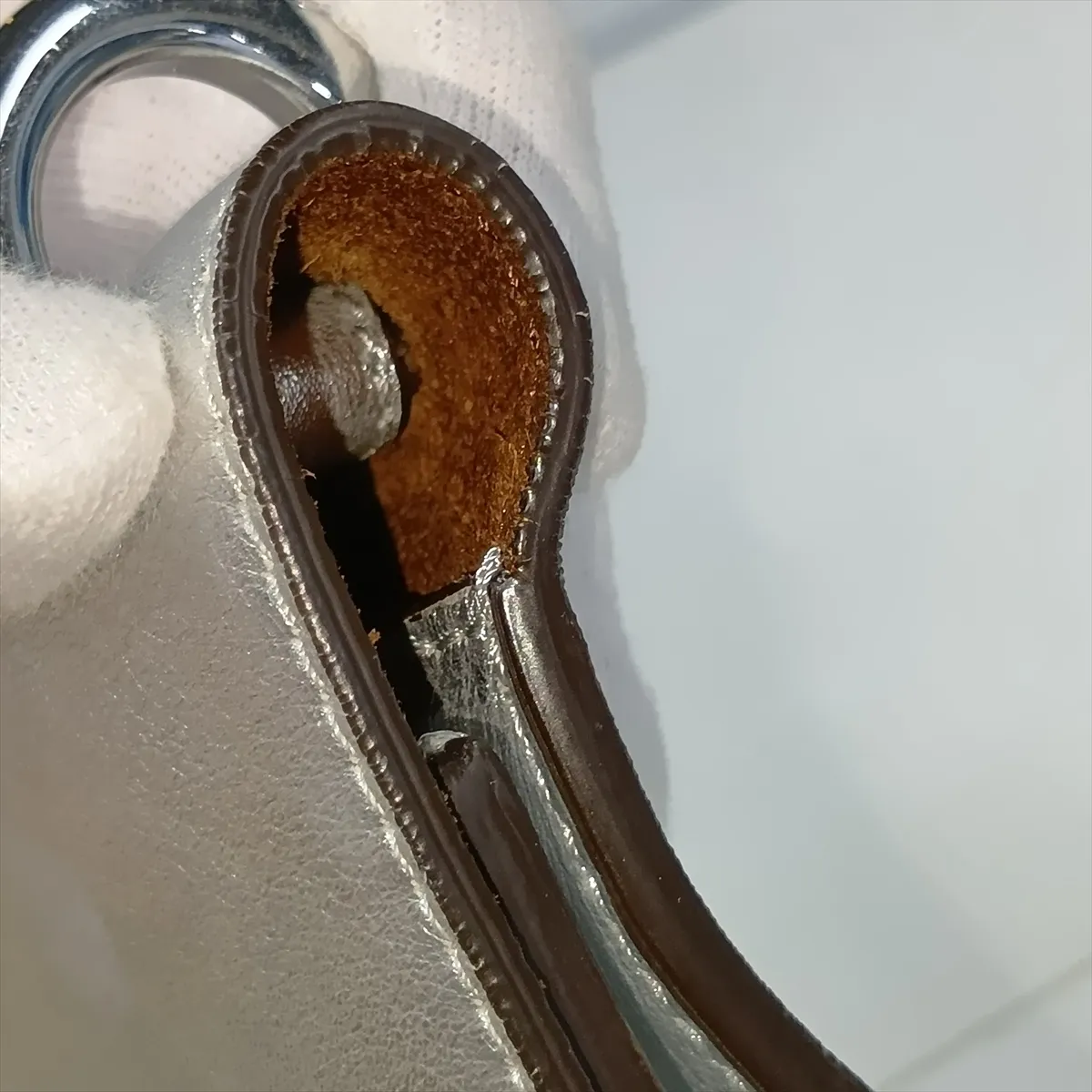 Can You Leather Shoulder Bag, Silver, without strap — view 12