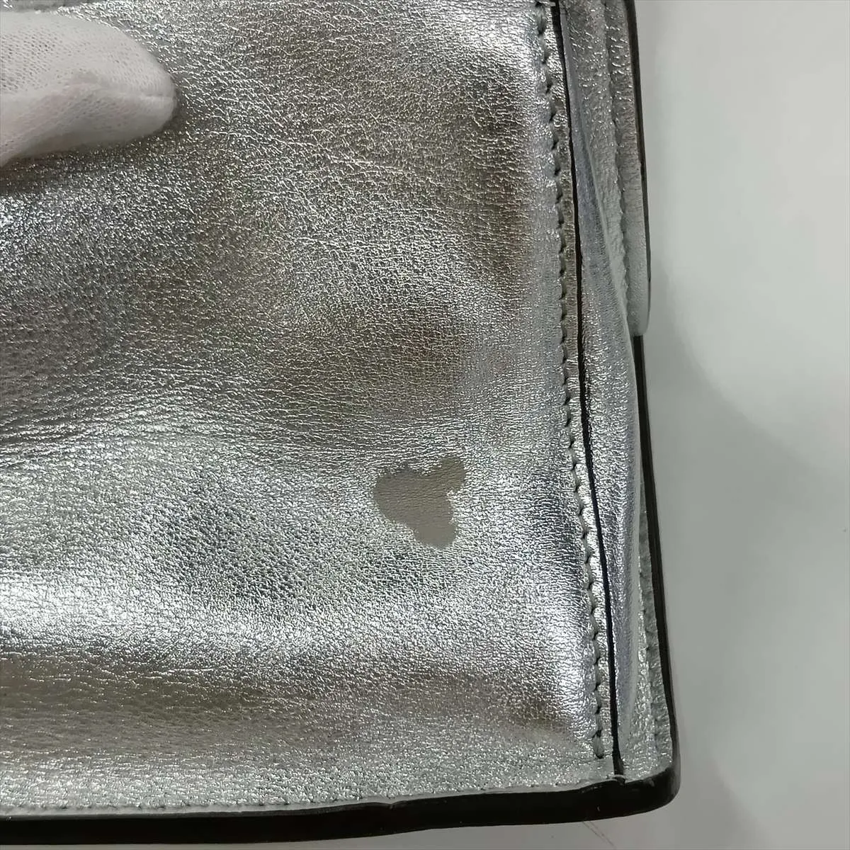Can You Leather Shoulder Bag, Silver, without strap — view 9