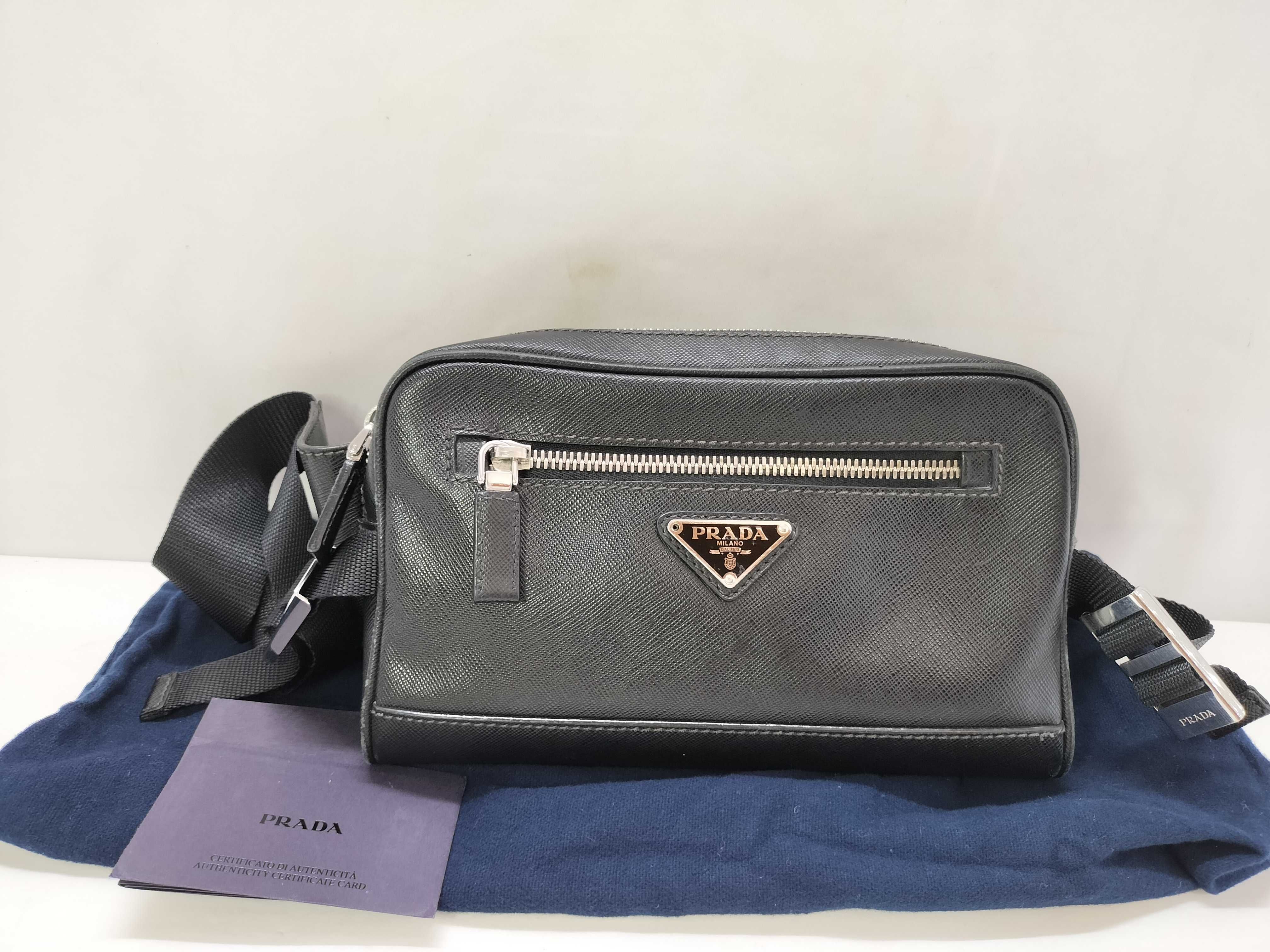 Saffiano Travel Body Bag, Black, 2VL012, Shoulder Bag