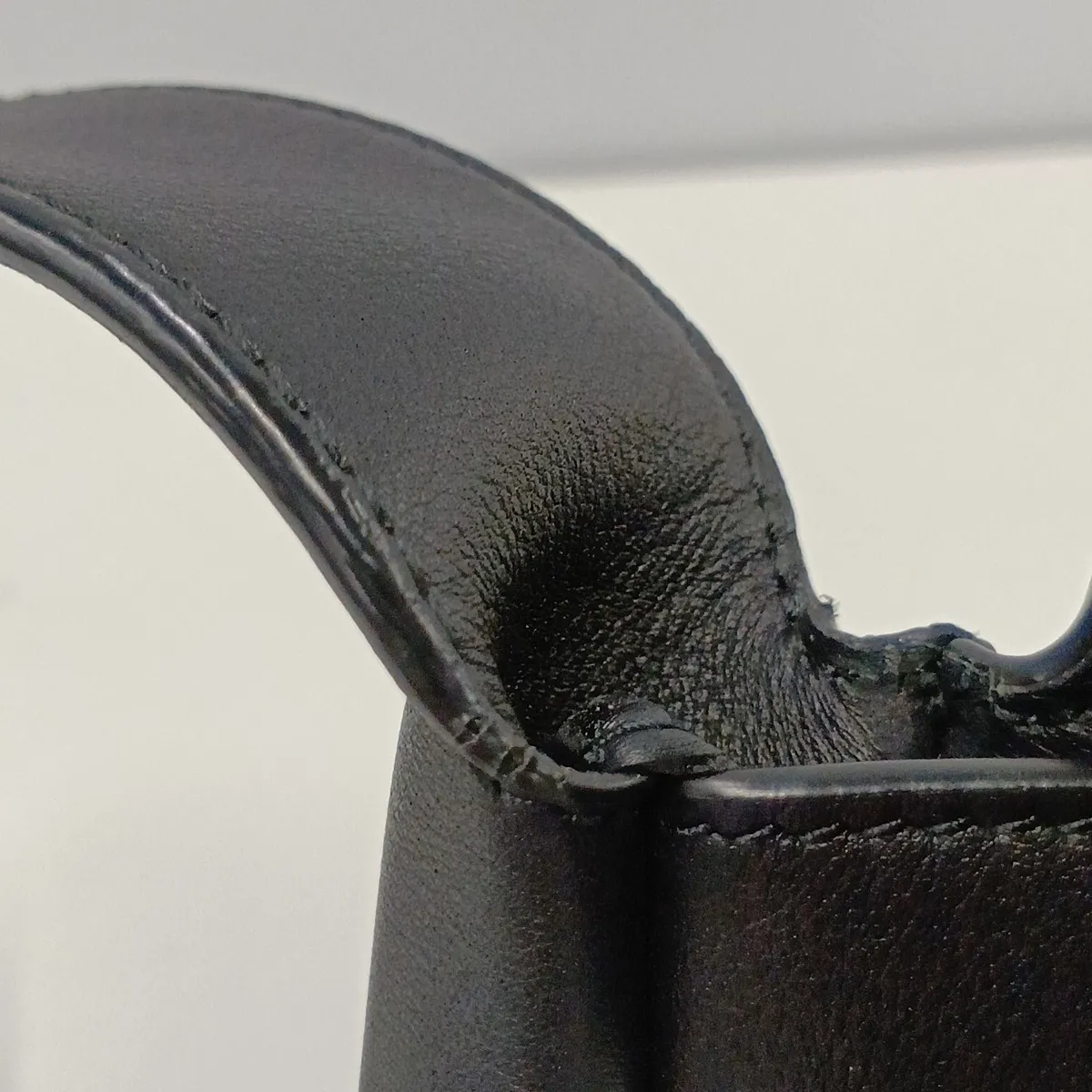 Leather Shoulder Bag, Black — view 13