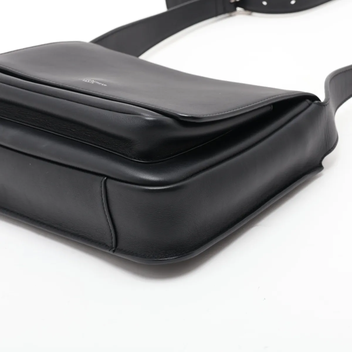 Leather Shoulder Bag, Black — view 3