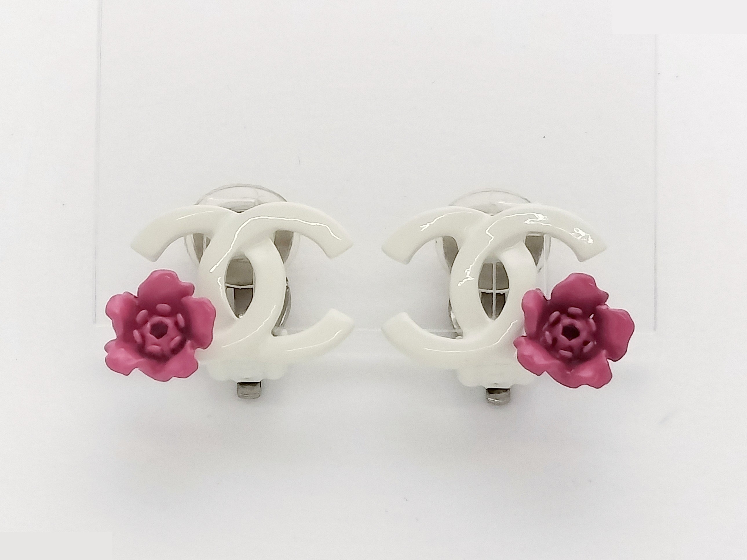 Coco Camellia White Earrings