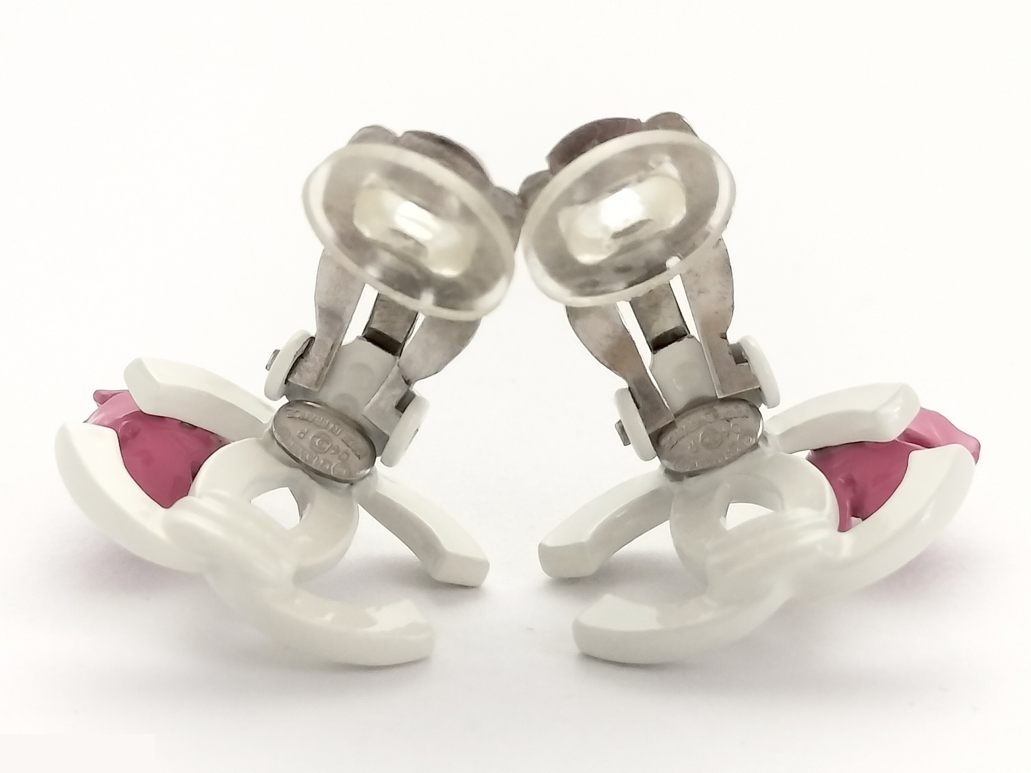 Coco Camellia White Earrings — view 2