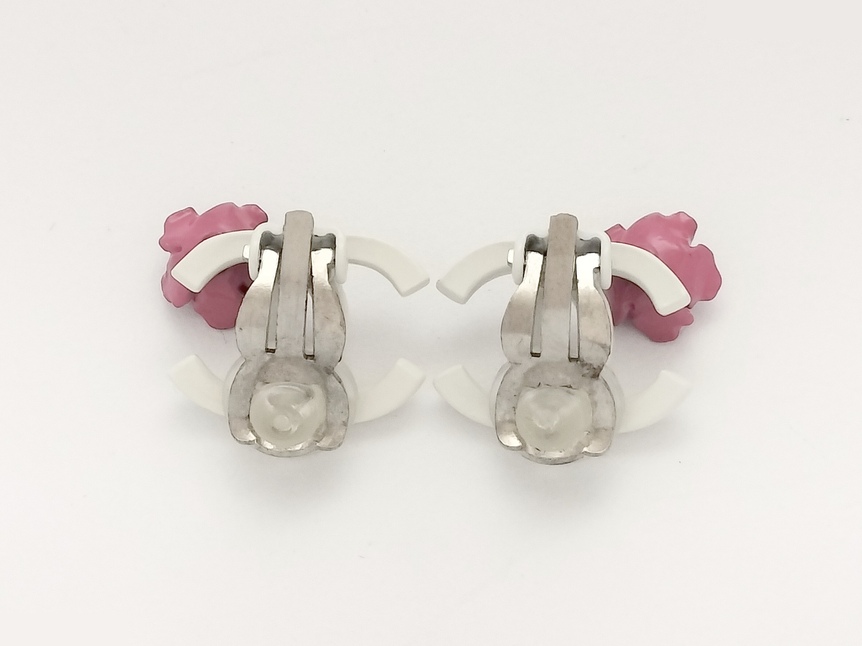 Coco Camellia White Earrings — view 3