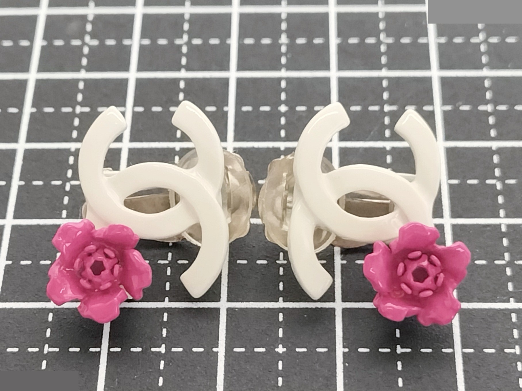 Coco Camellia White Earrings — view 5