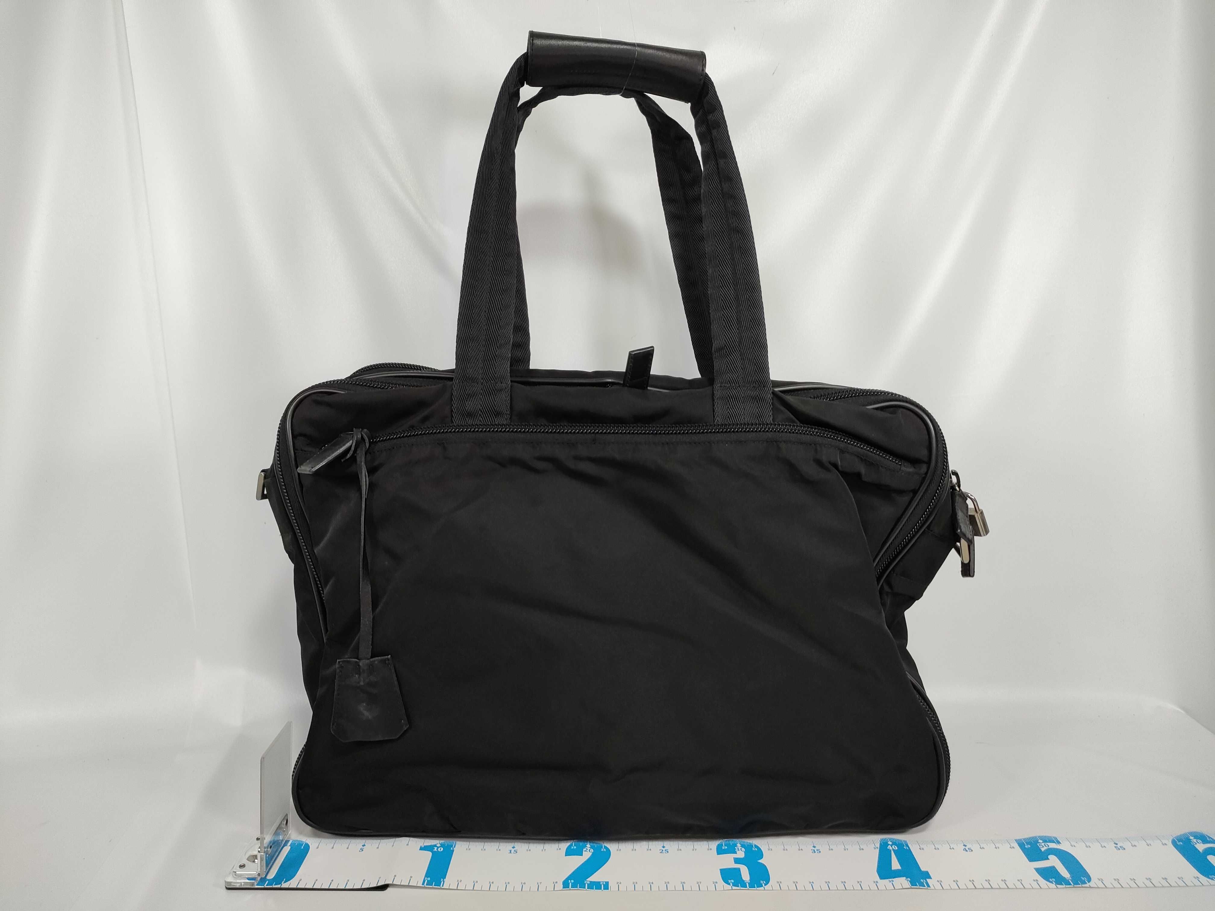 Nylon Boston Bag with Shoulder Strap - Business Bag — view 2
