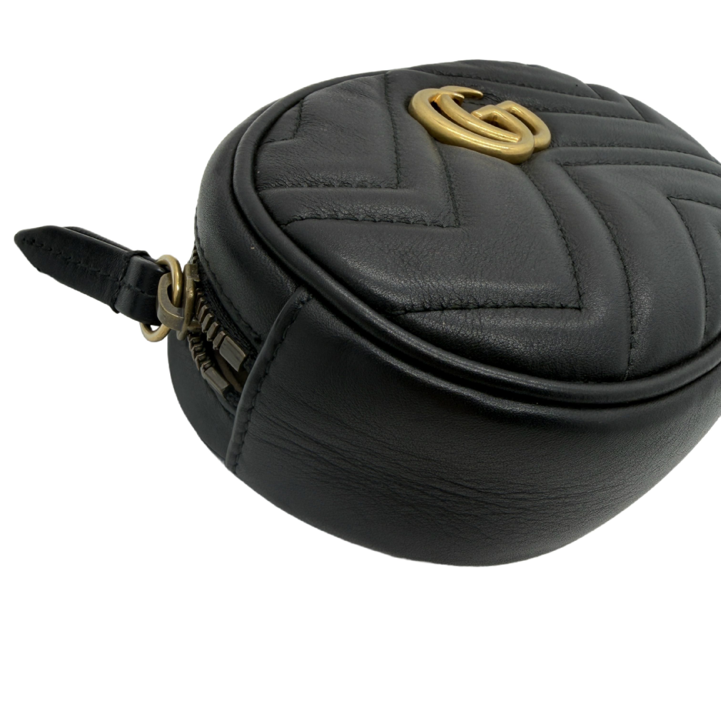 GG Marmont Quilted Leather Belt Bag, Black Shoulder Bag — view 3