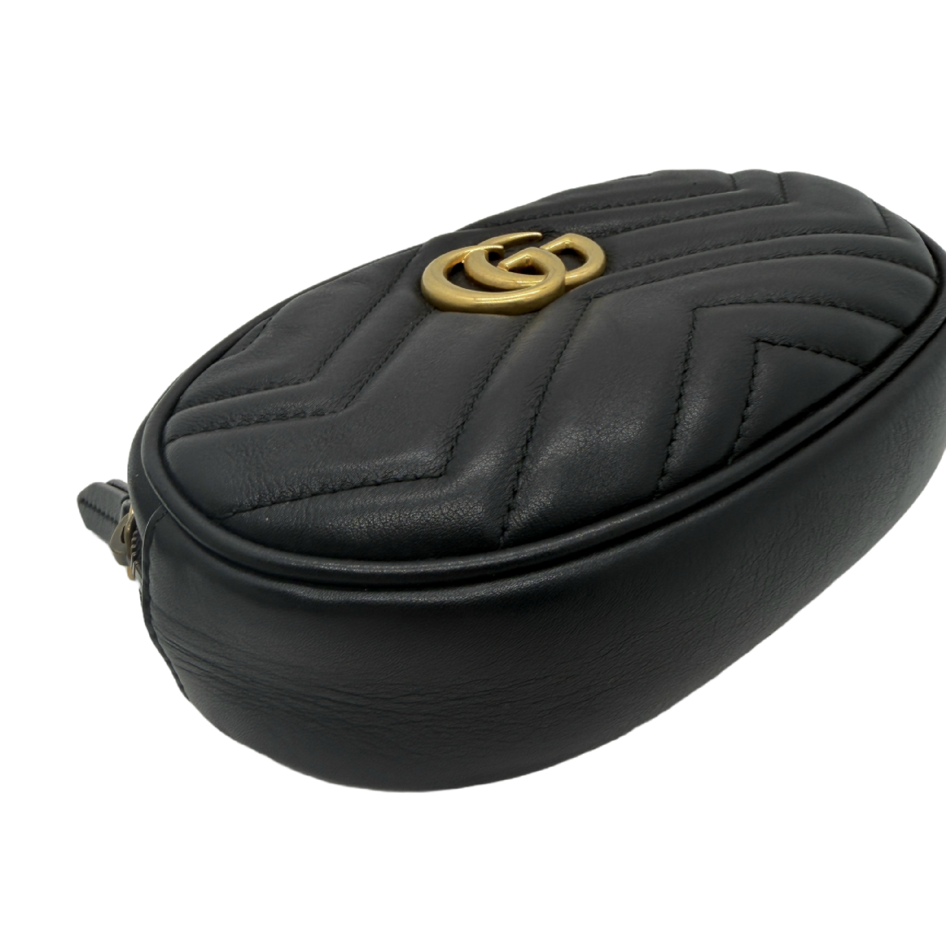 GG Marmont Quilted Leather Belt Bag, Black Shoulder Bag — view 4