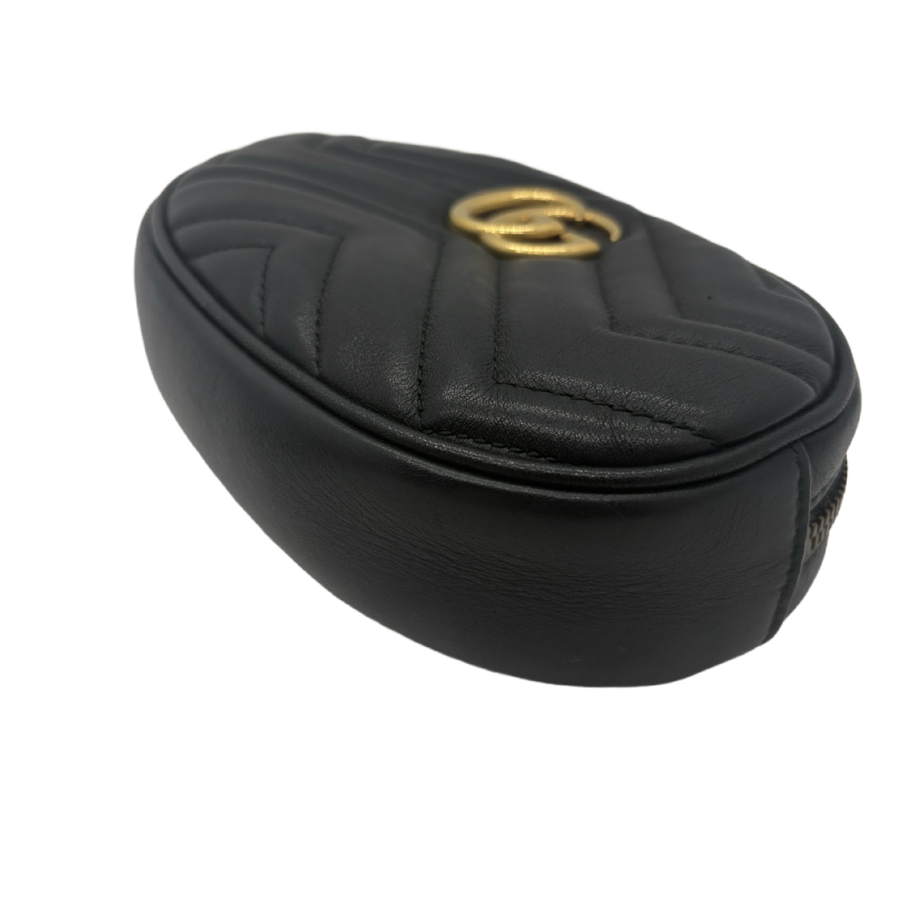 GG Marmont Quilted Leather Belt Bag, Black Shoulder Bag — view 5