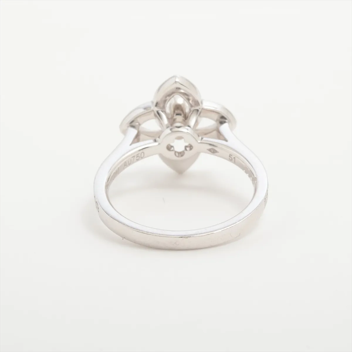 Bague Ardente Pointed Flower Diamond Ring, Pt950, 4.5g, Size 51, Item No. 094642, Double Hallmark — view 2