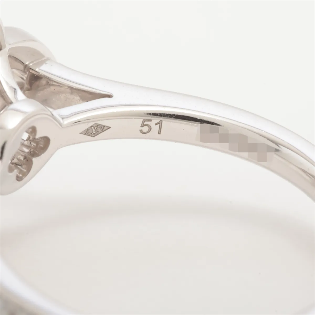 Bague Ardente Pointed Flower Diamond Ring, Pt950, 4.5g, Size 51, Item No. 094642, Double Hallmark — view 3