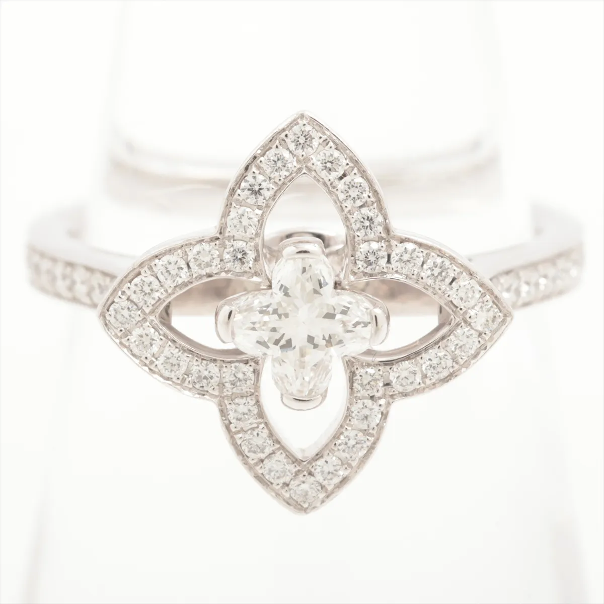 Bague Ardente Pointed Flower Diamond Ring, Pt950, 4.5g, Size 51, Item No. 094642, Double Hallmark — view 5