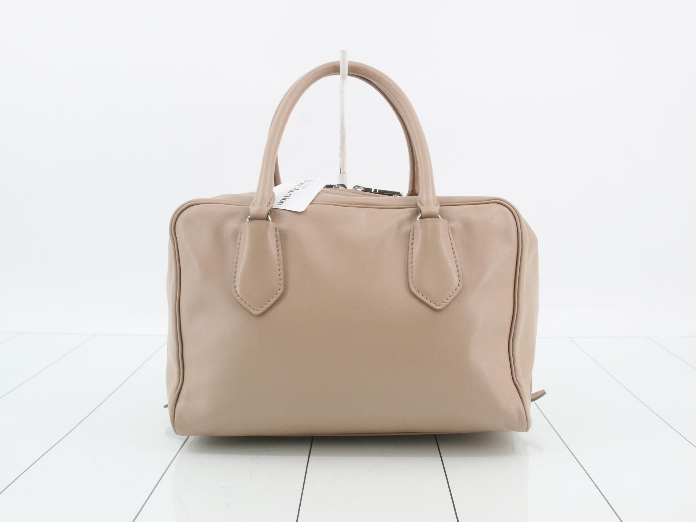 Boston bag, leather, pink — view 2