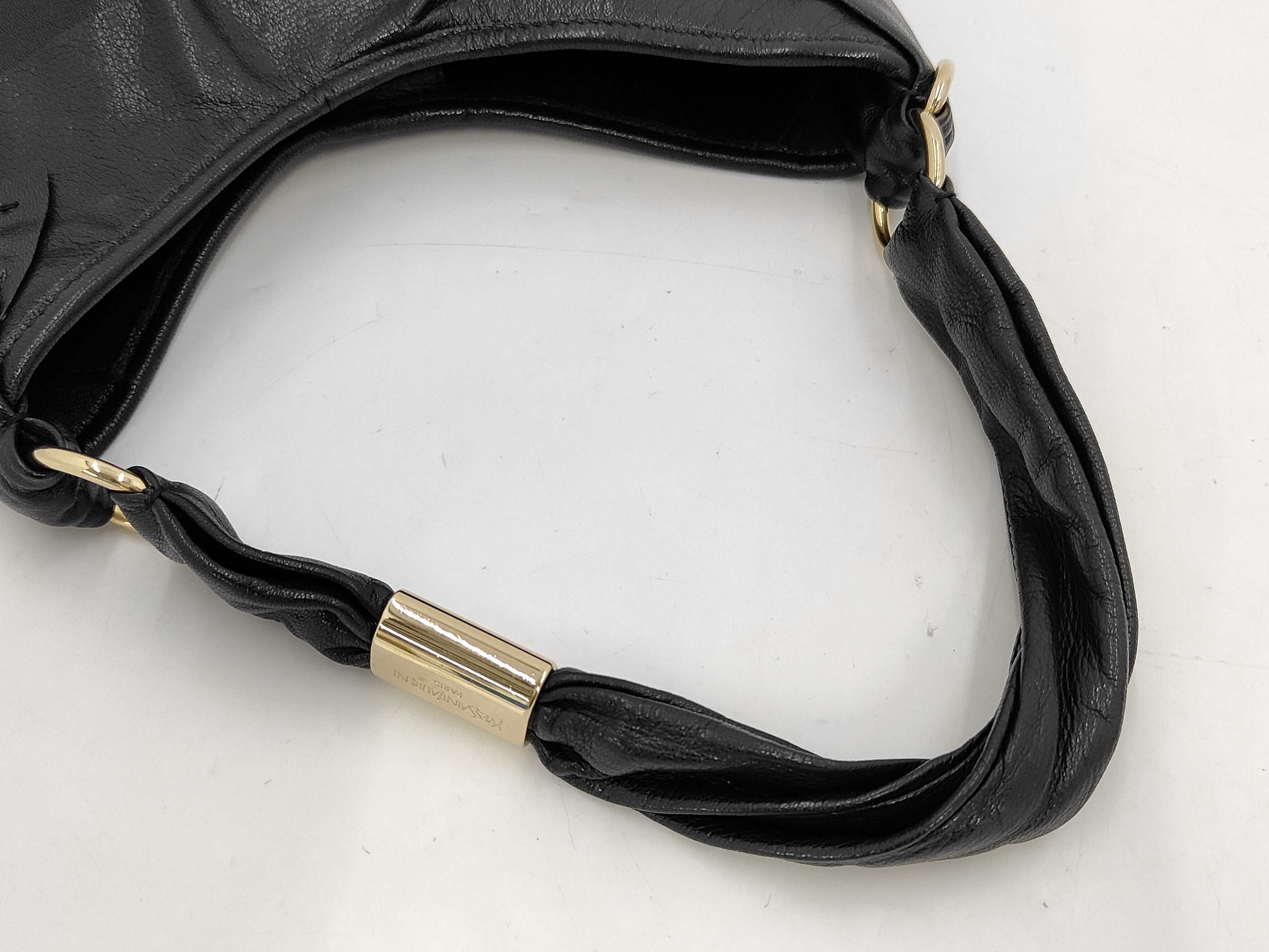 leather handbag, black, with frills. — view 5