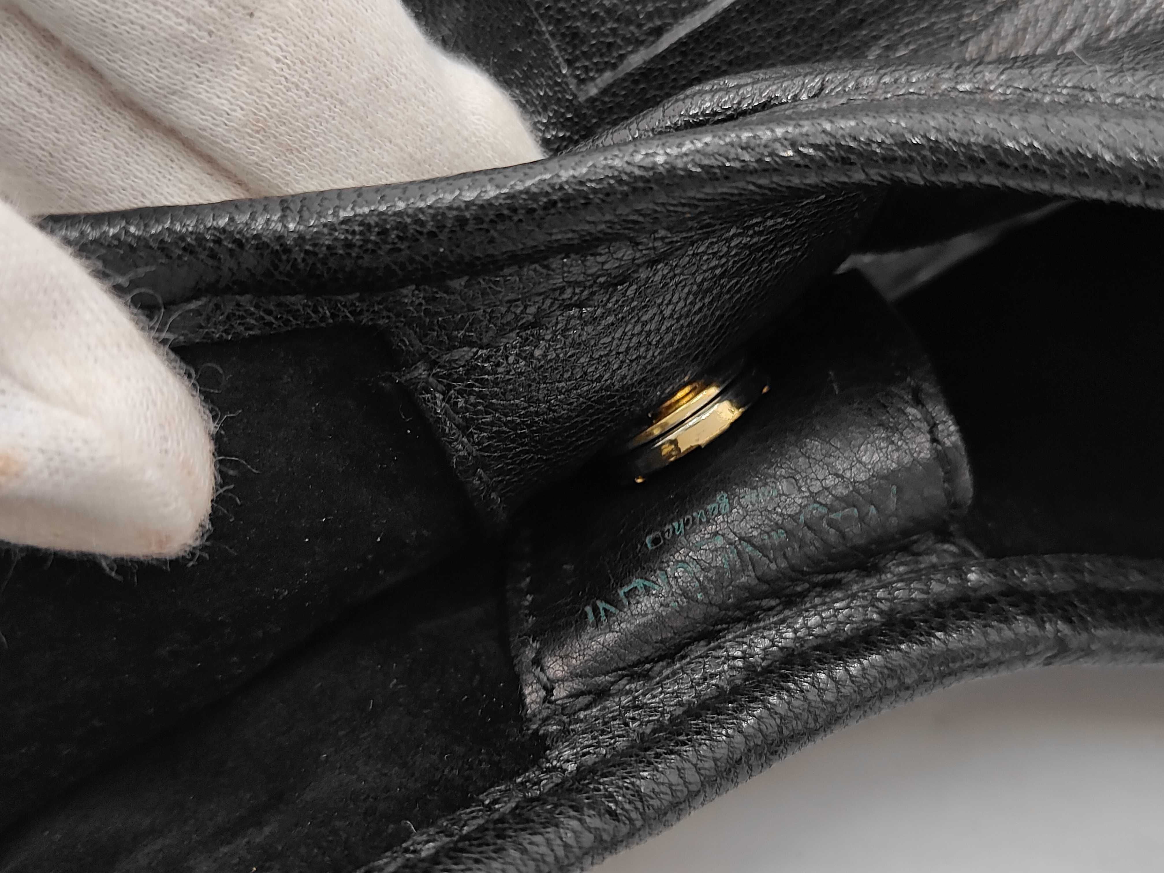 leather handbag, black, with frills. — view 7