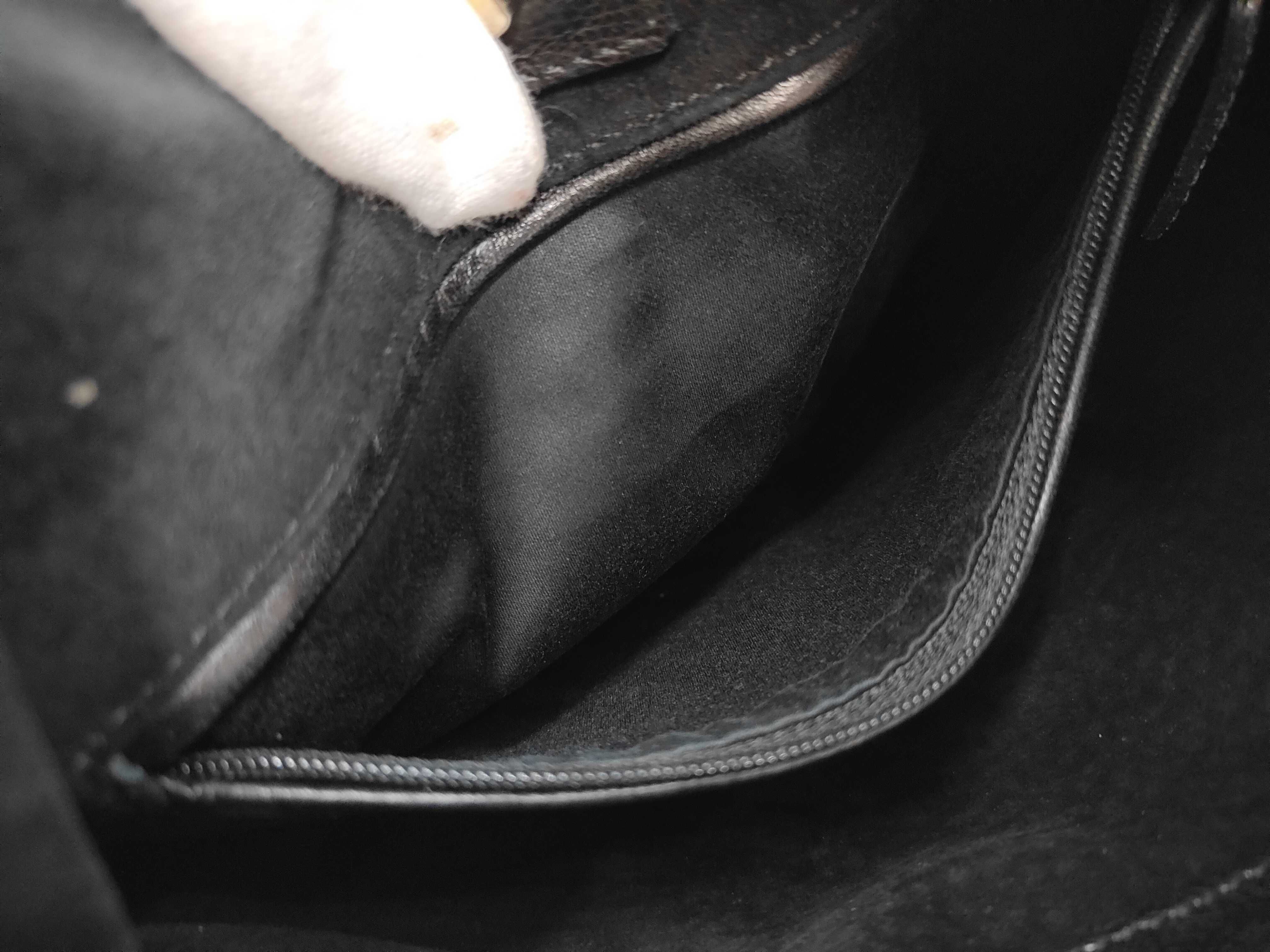 leather handbag, black, with frills. — view 9