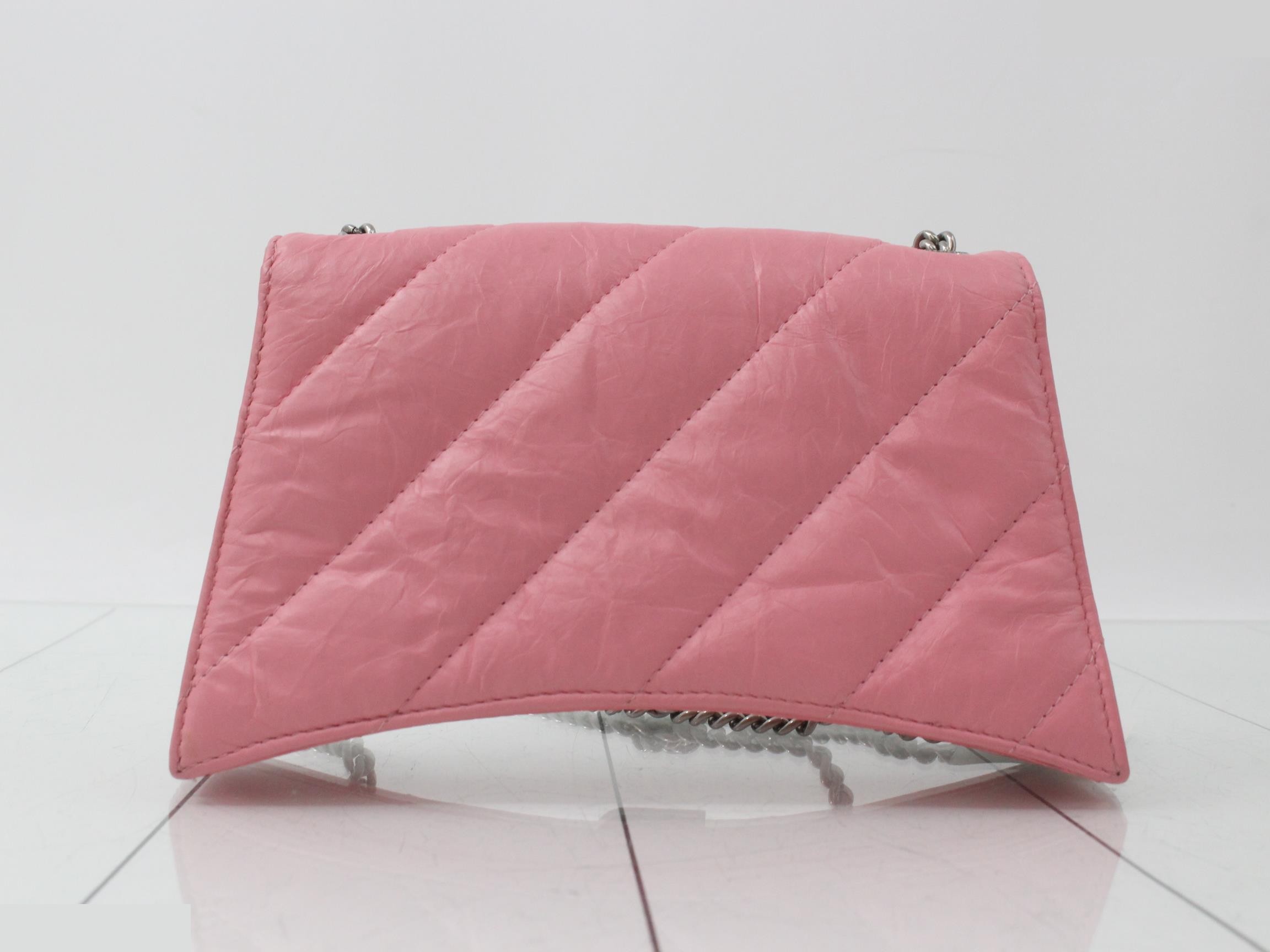Crushed Leather Chain Wallet — view 2