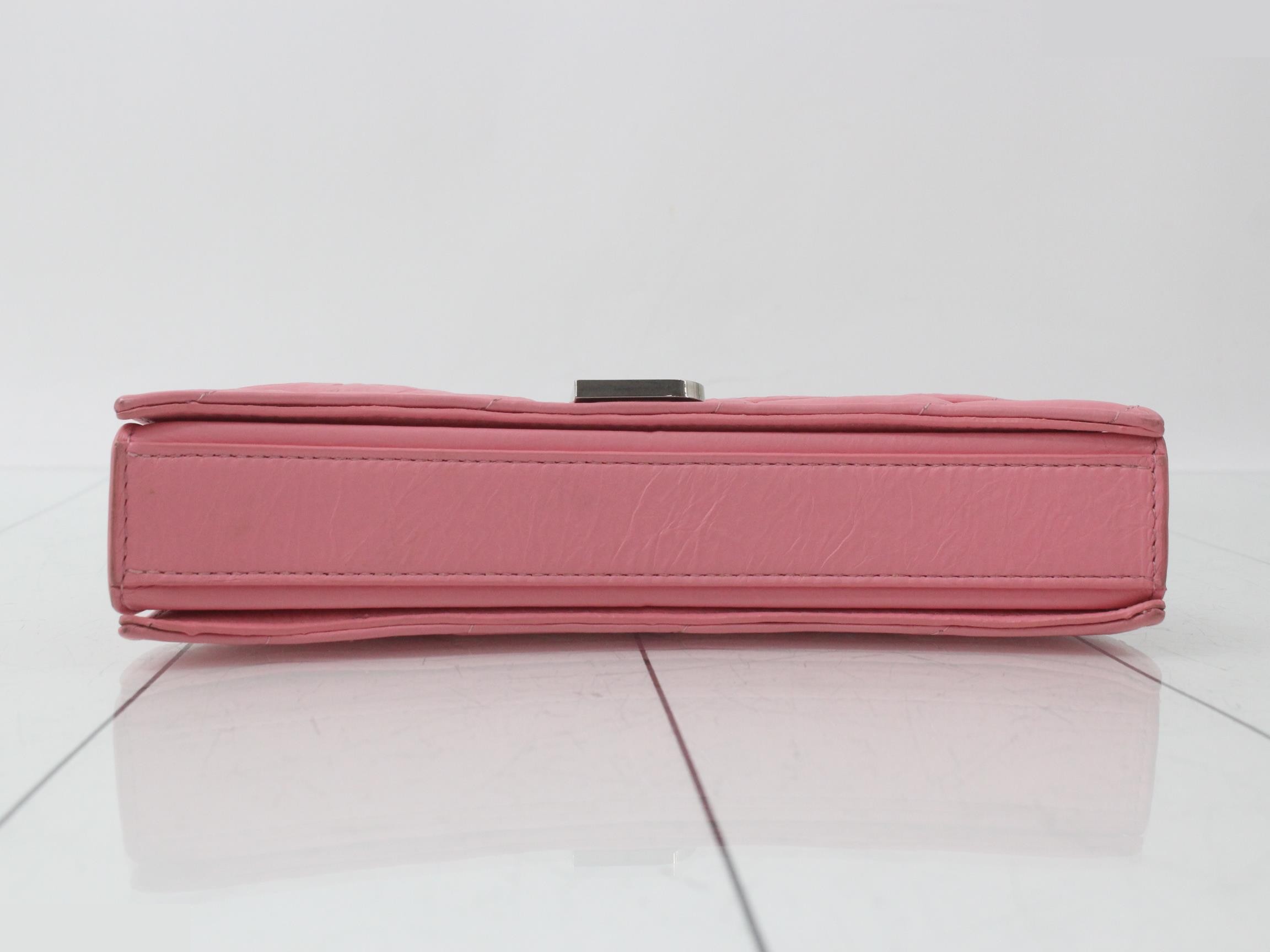 Crushed Leather Chain Wallet — view 3