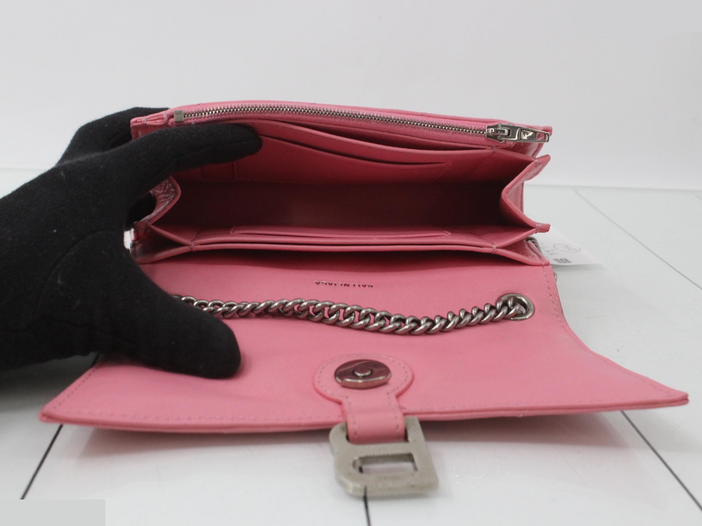 Crushed Leather Chain Wallet — view 4