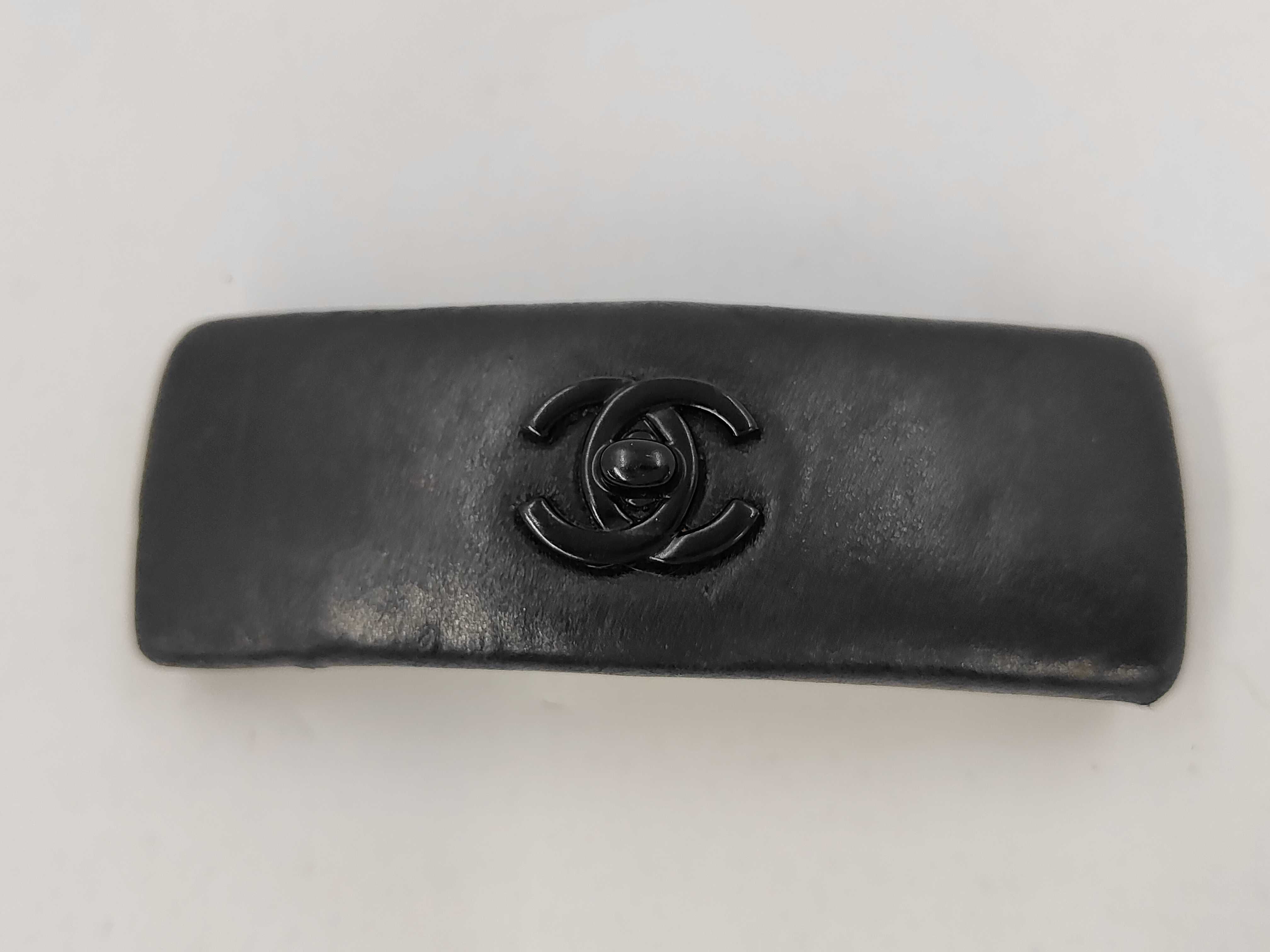 Coco Mark Turnlock Leather Barrette Hair Accessory