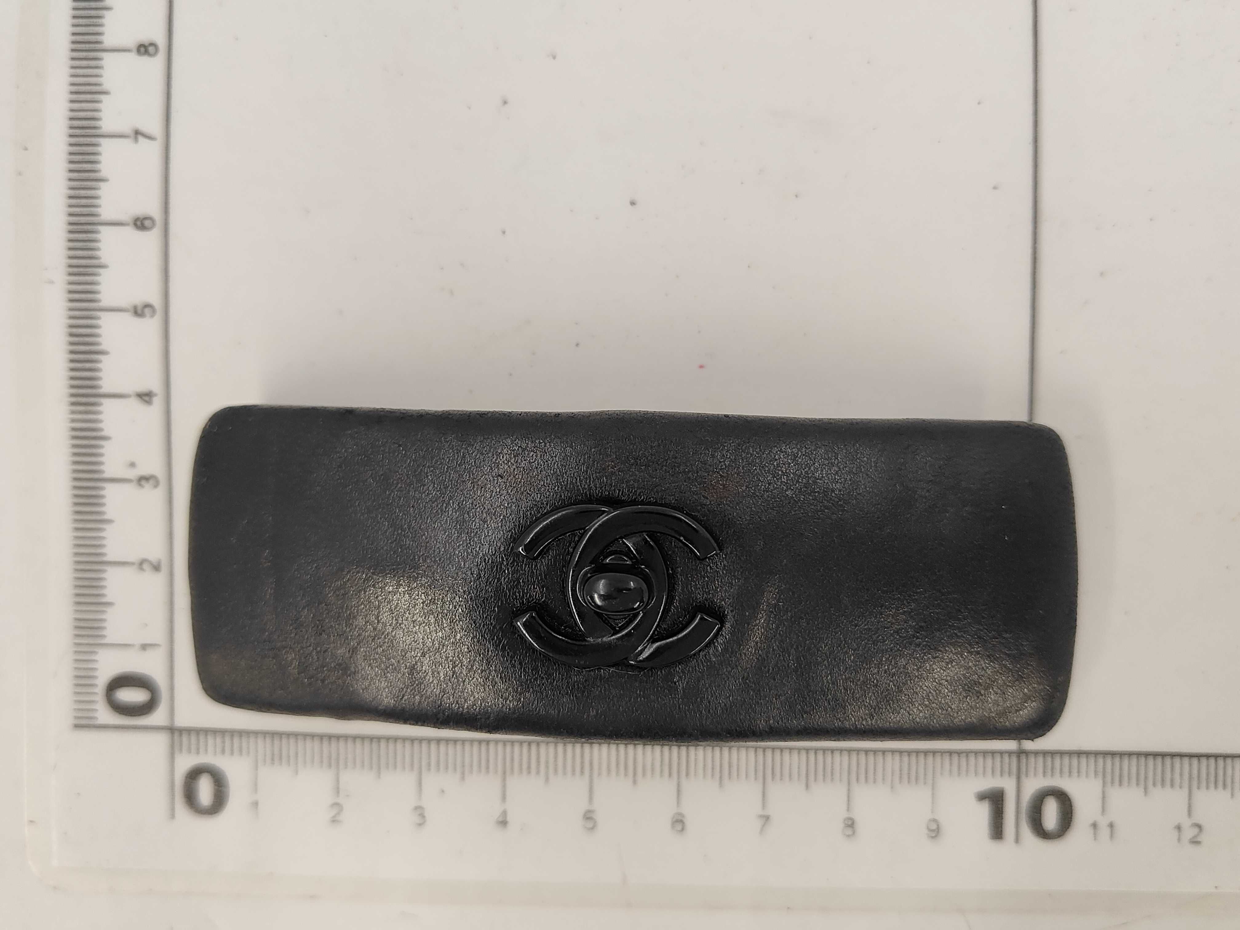 Coco Mark Turnlock Leather Barrette Hair Accessory — view 5