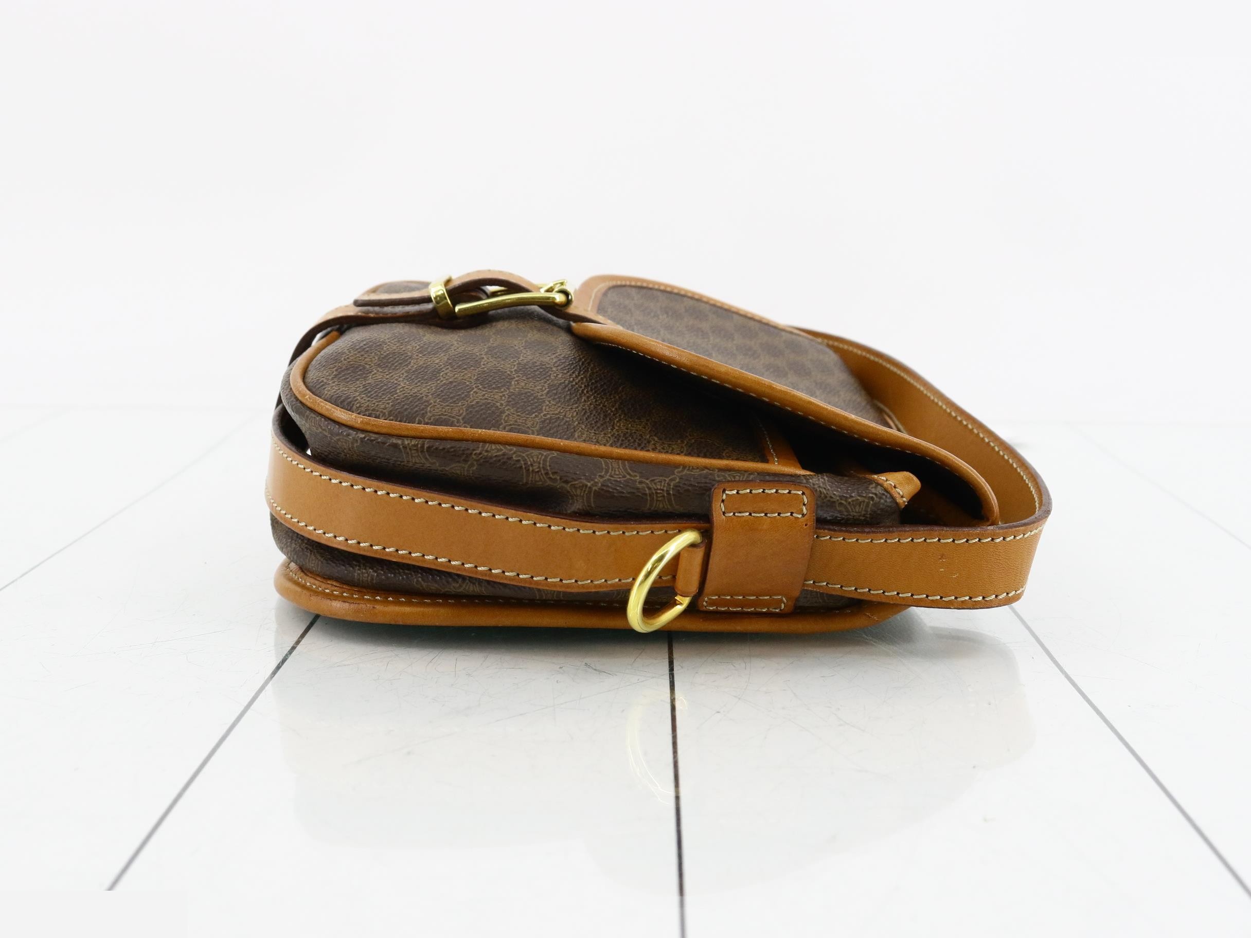 Macadam Shoulder Bag, PVC/Leather, Brown — view 3