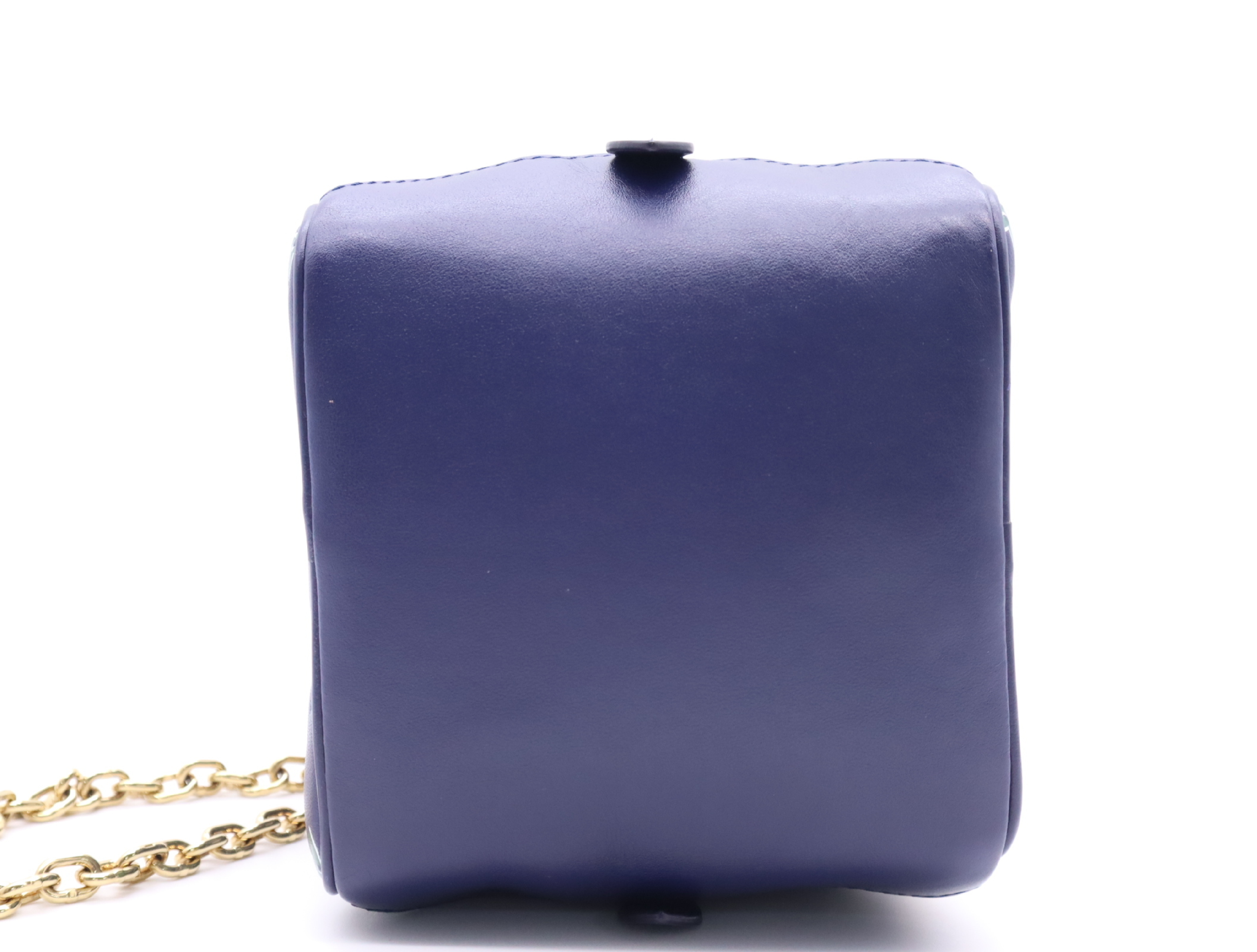 M23464 Monogram Square Bag, Blue/Green, with Chain Shoulder Strap and Dust Bag. — view 4