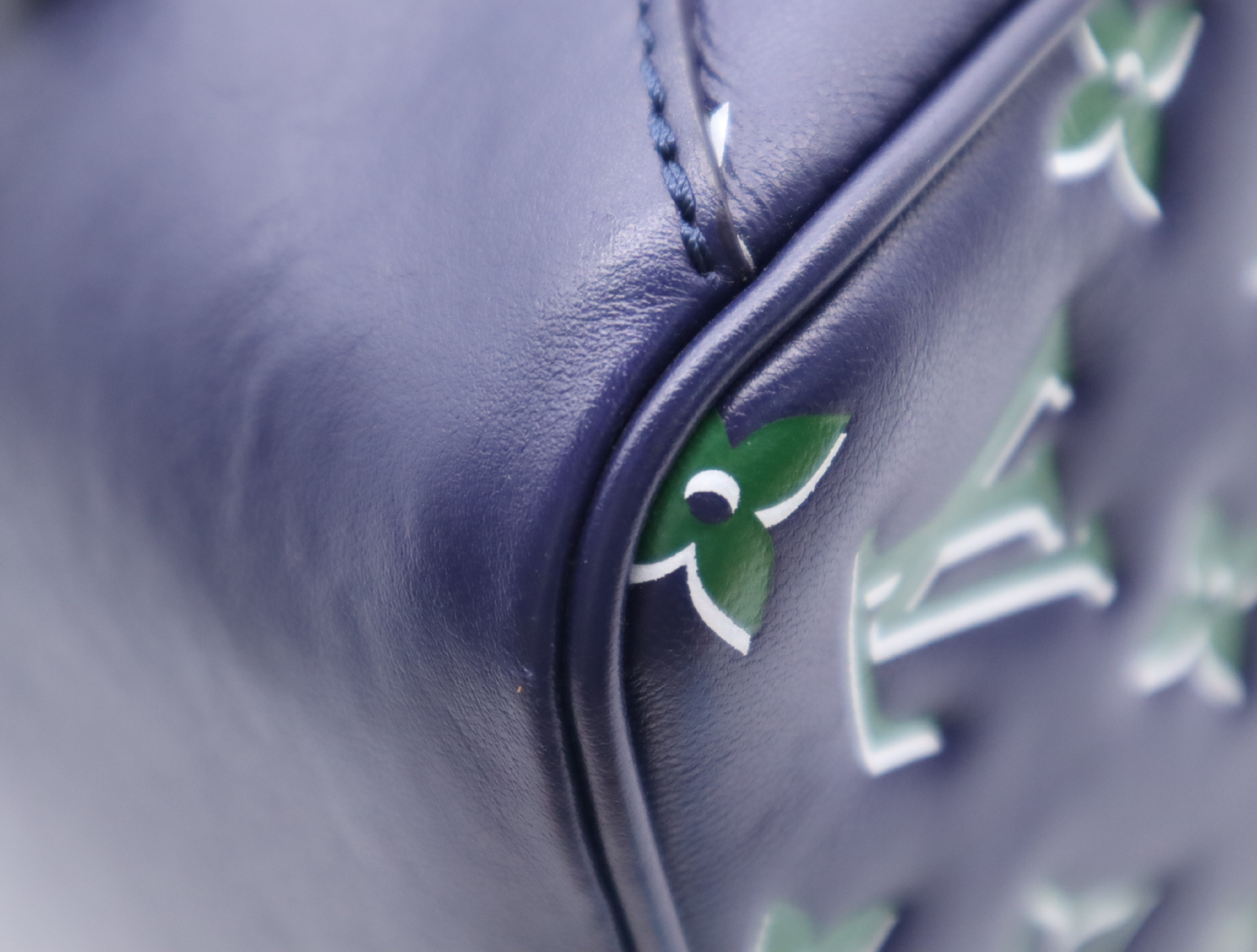 M23464 Monogram Square Bag, Blue/Green, with Chain Shoulder Strap and Dust Bag. — view 7