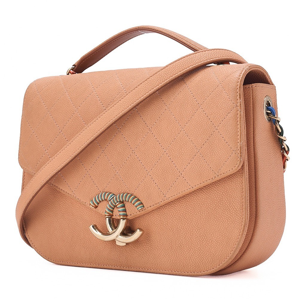Caviar leather half-Like Coco mark chain shoulder bag — view 3