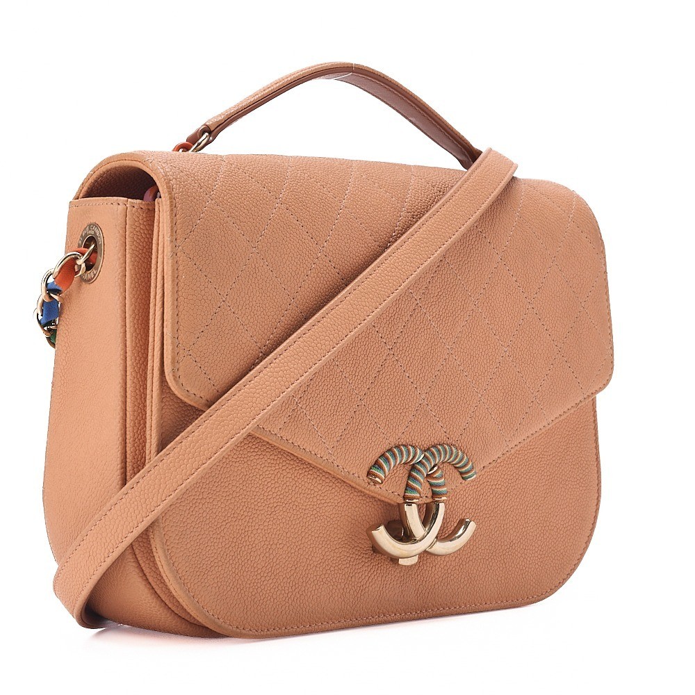 Caviar leather half-Like Coco mark chain shoulder bag — view 4